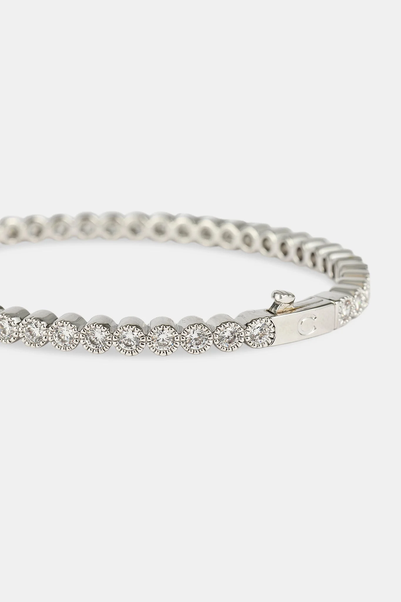Round Cluster Bangle - 4mm - White - Image 3