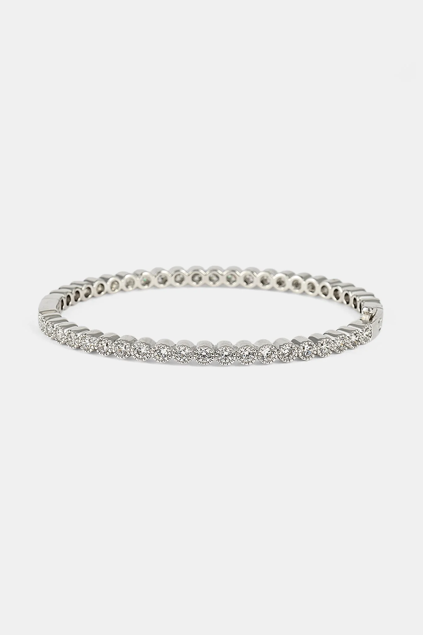 Round Cluster Bangle - 4mm - White - Image 4