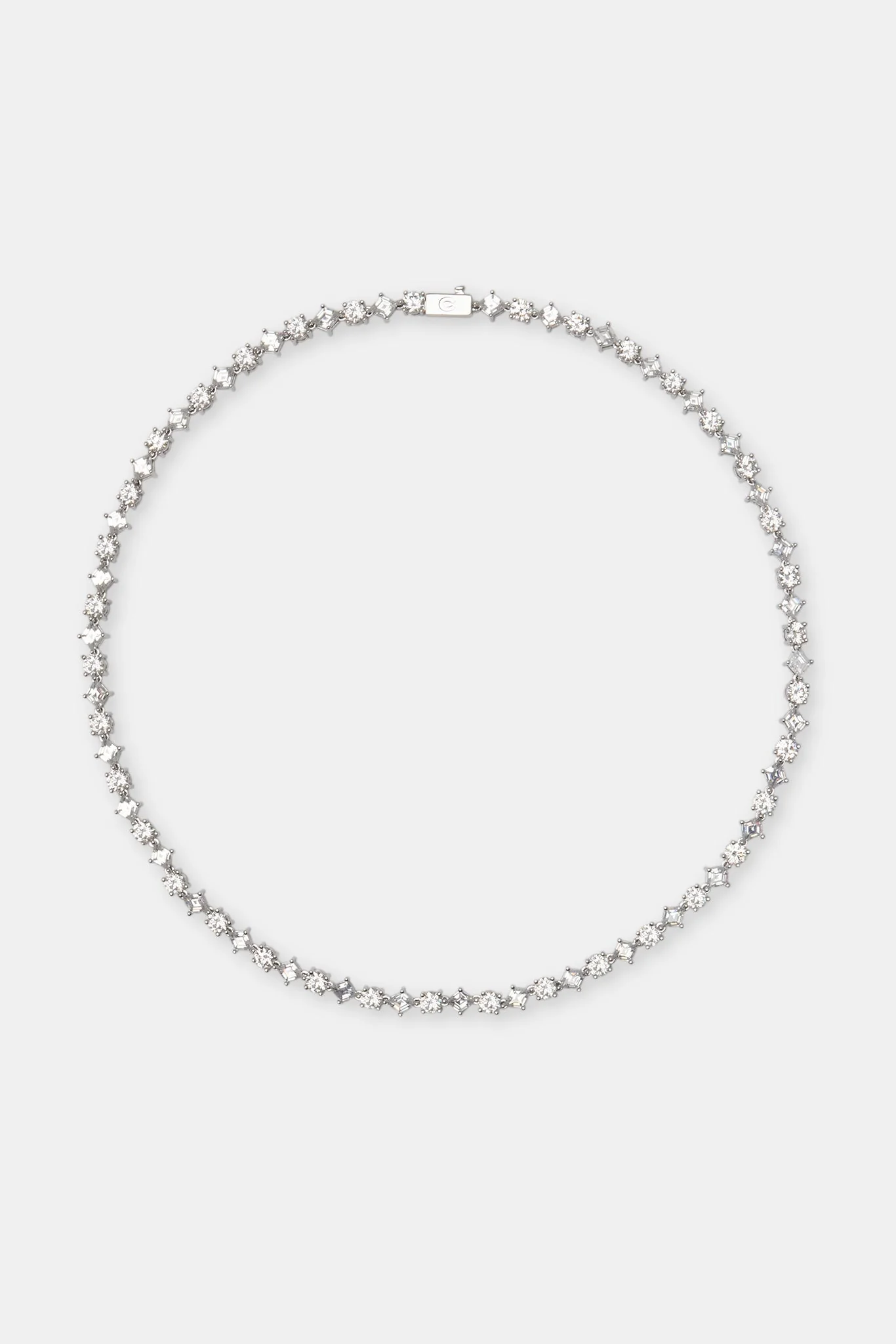 Round & Diamond Cluster Tennis Chain - 6mm - Image 3