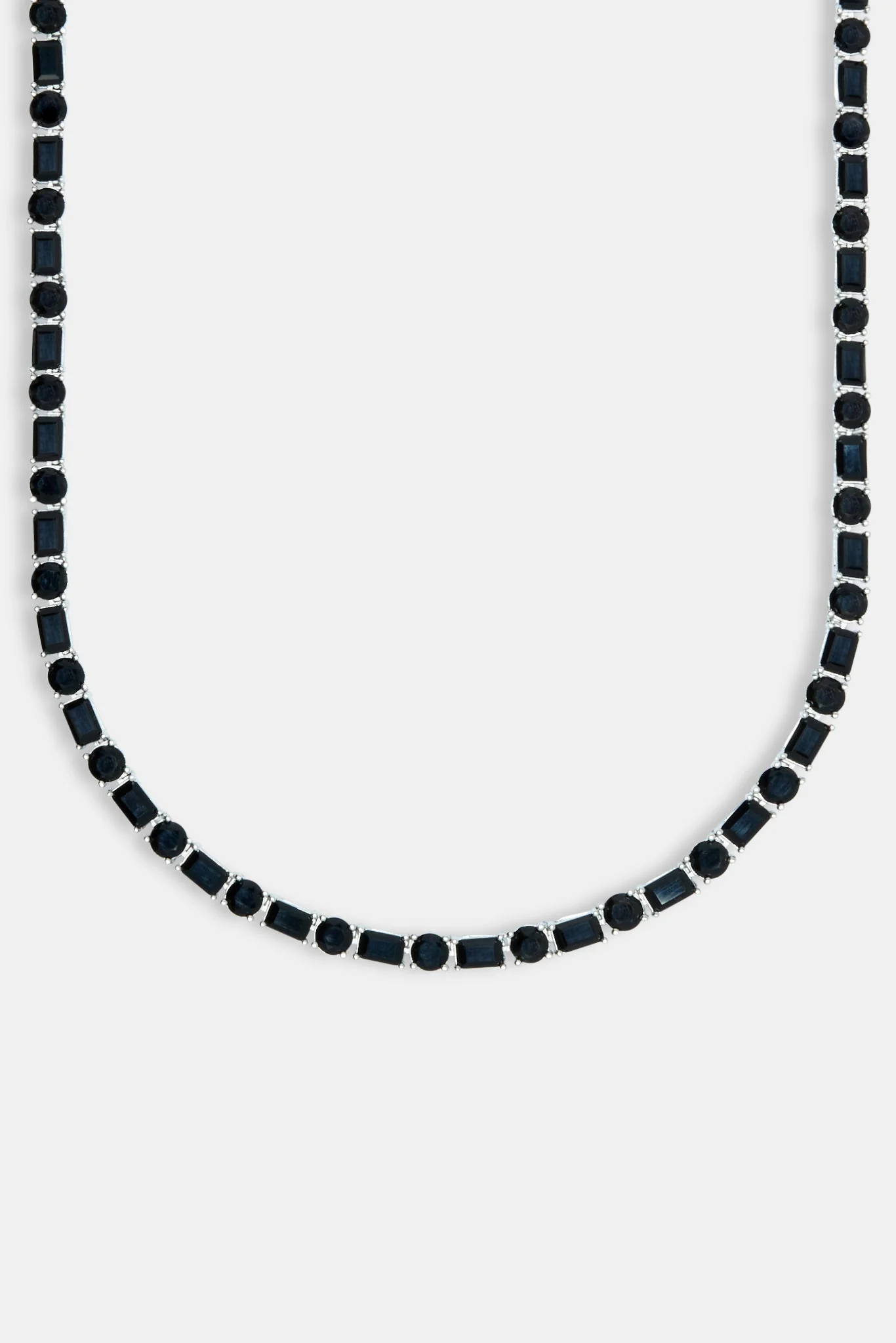 Round & Rectangular Tennis Chain - Black 5mm - Image 2