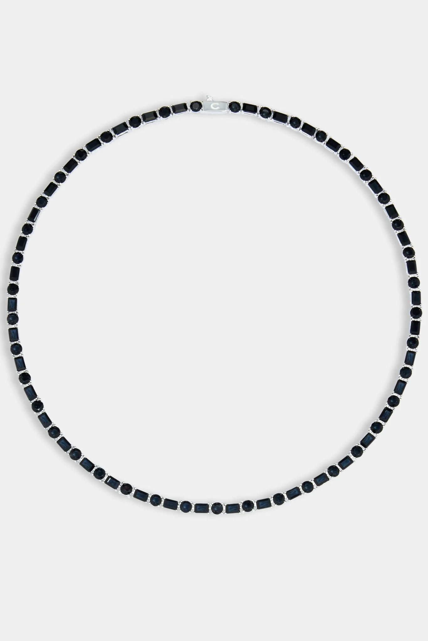 Round & Rectangular Tennis Chain - Black 5mm - Image 4