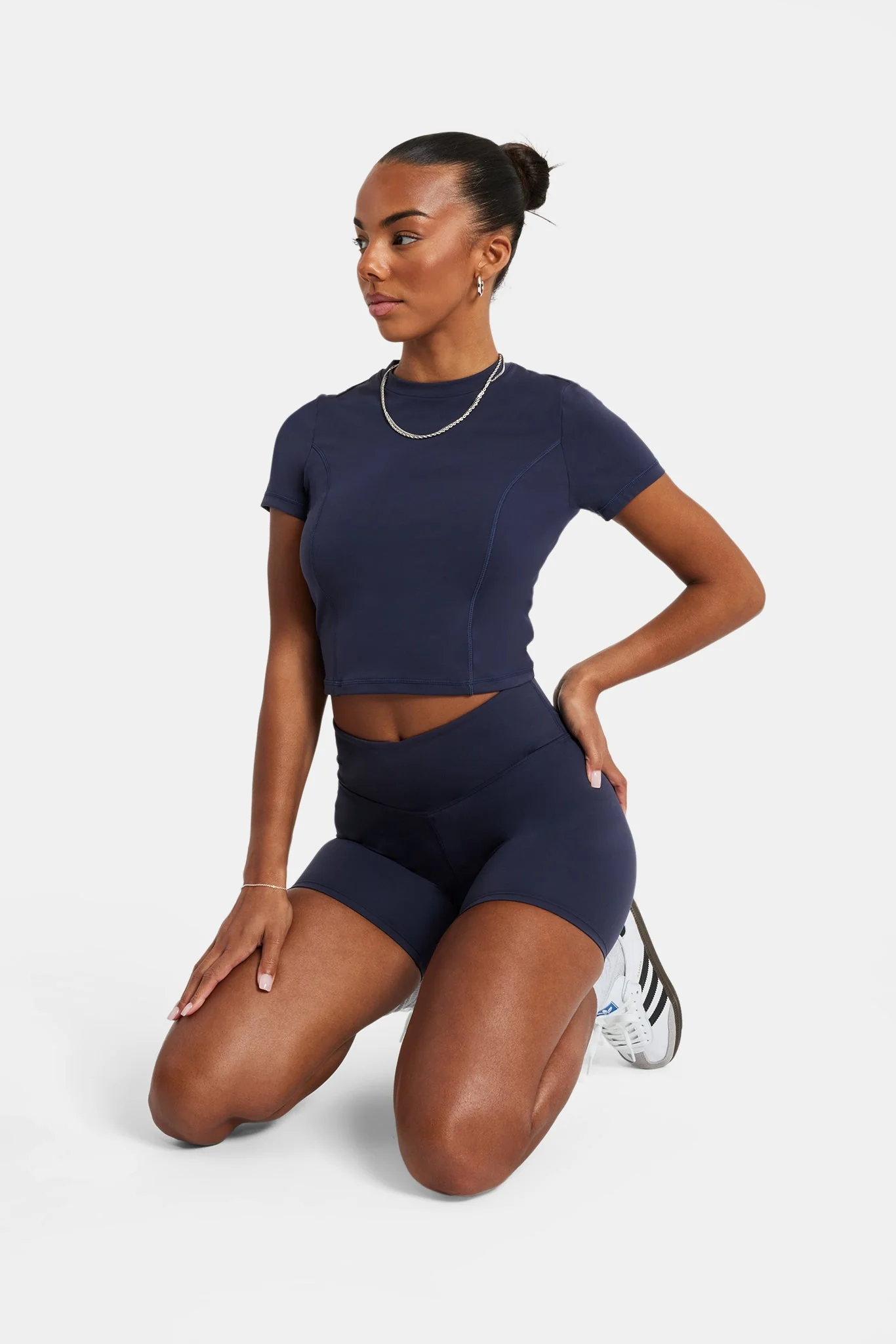 Ruched Cycling Short - Navy - Image 3