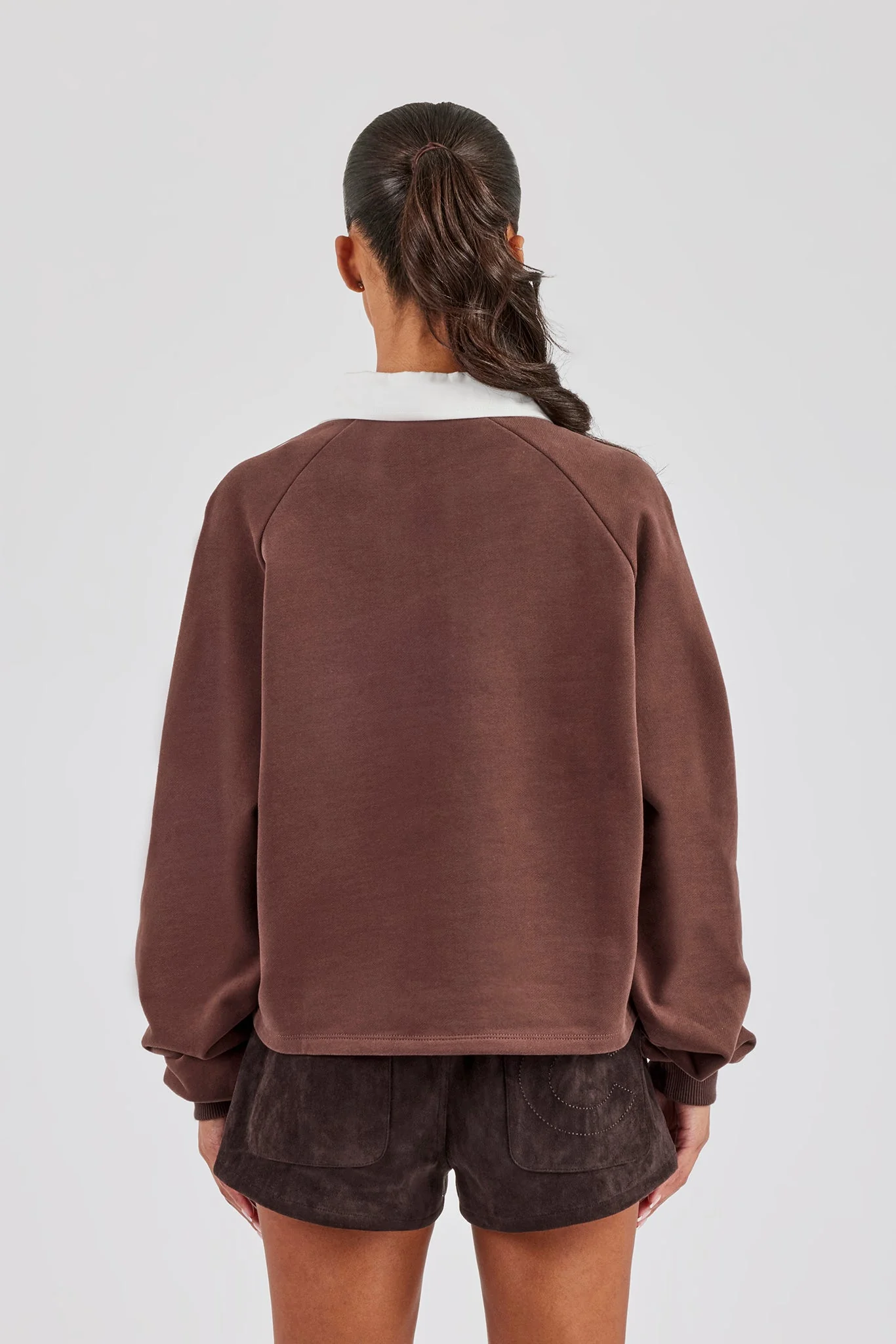 Rugby Polo Sweatshirt - Chocolate - Image 4