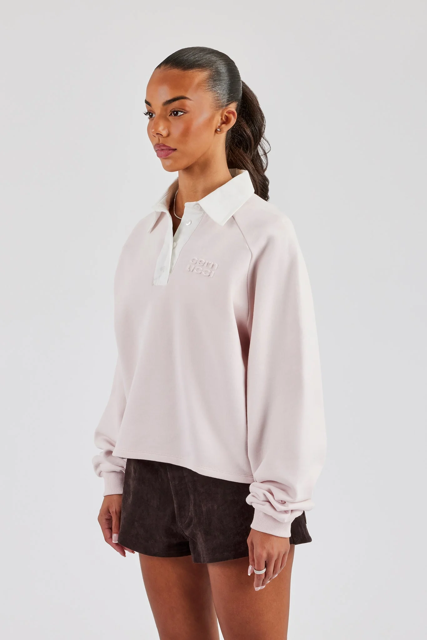 Rugby Polo Sweatshirt - Light Pink - Image 2