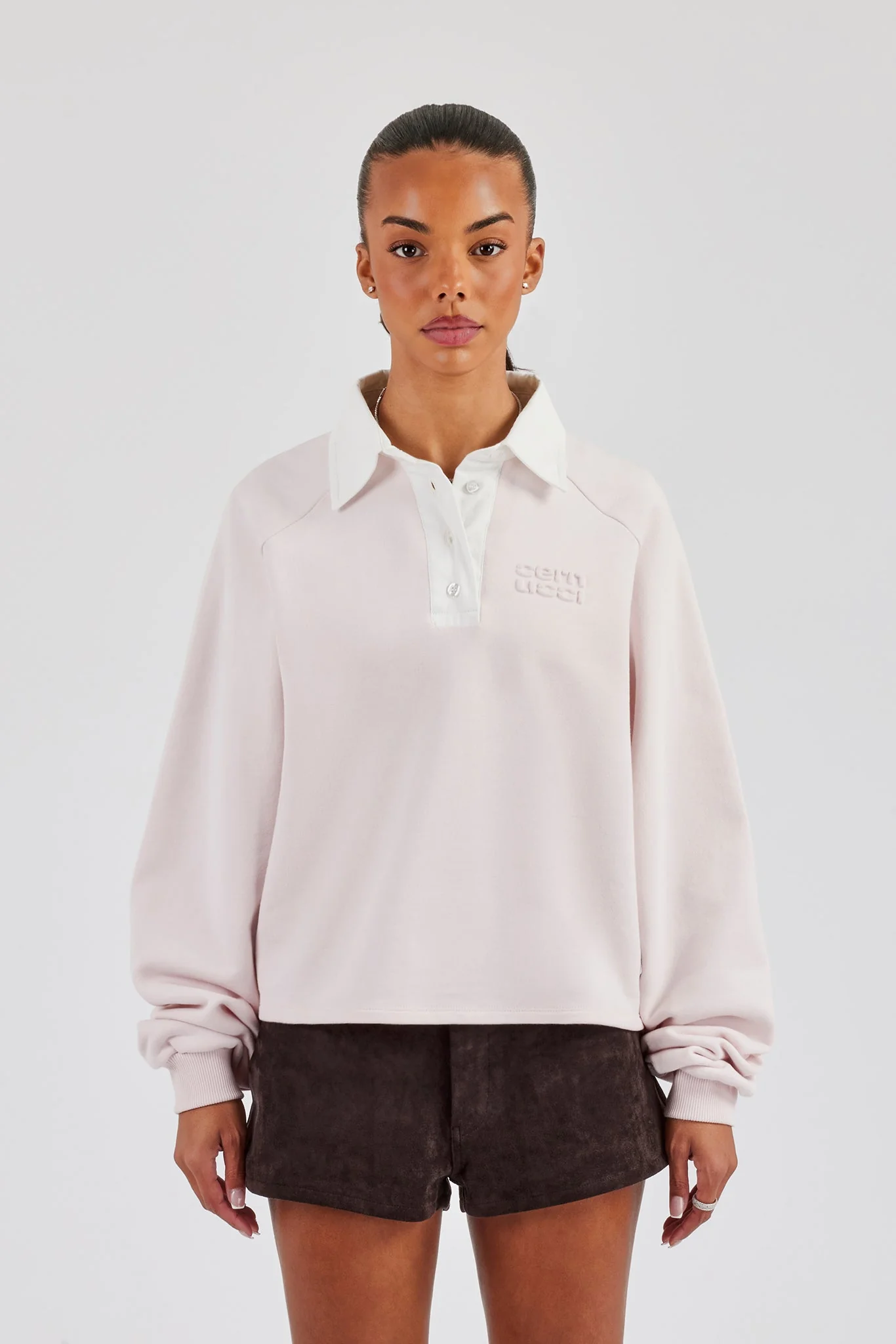 Rugby Polo Sweatshirt - Light Pink - Image 4