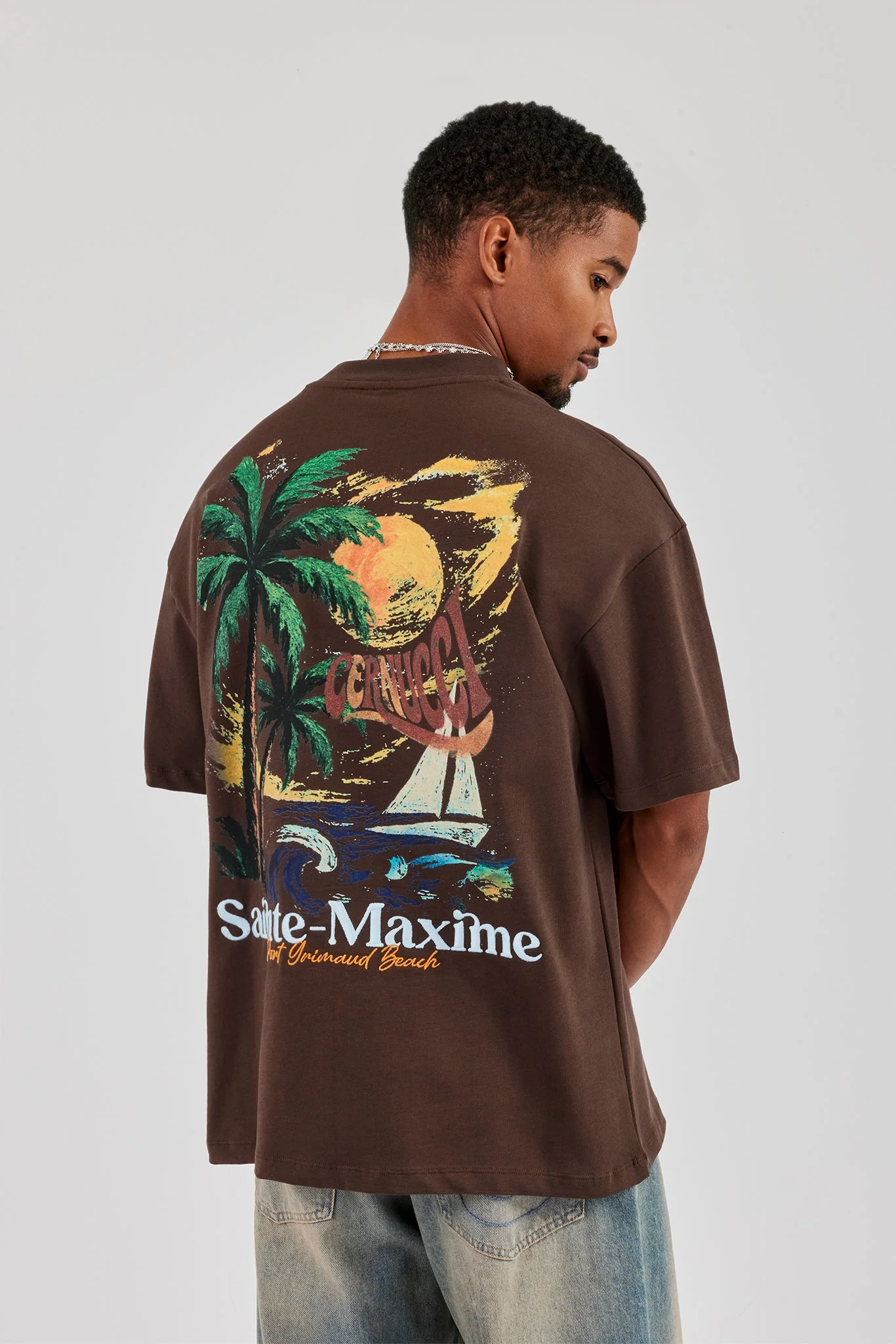 Sainte Maxime Oversized T-Shirt - Chocolate - Image 2
