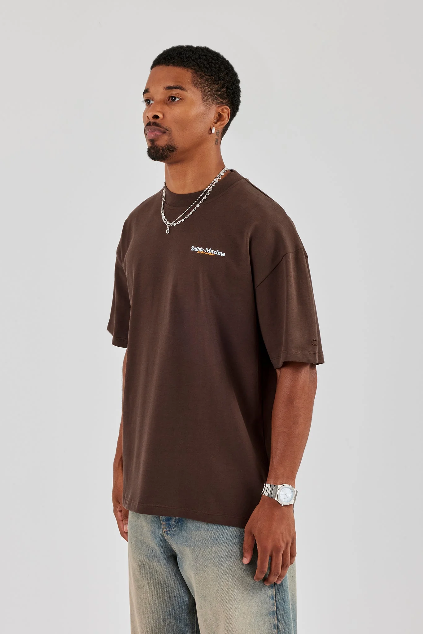 Sainte Maxime Oversized T-Shirt - Chocolate - Image 3