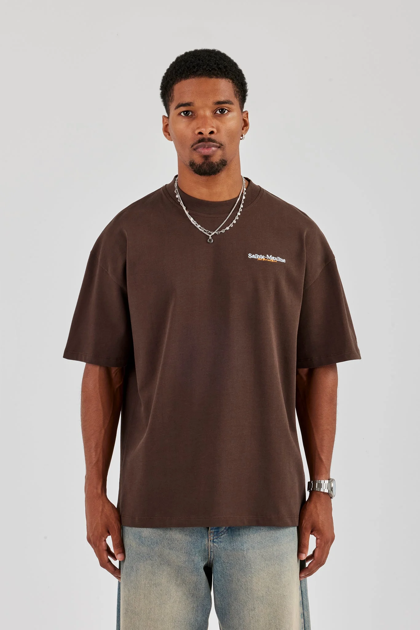 Sainte Maxime Oversized T-Shirt - Chocolate - Image 4