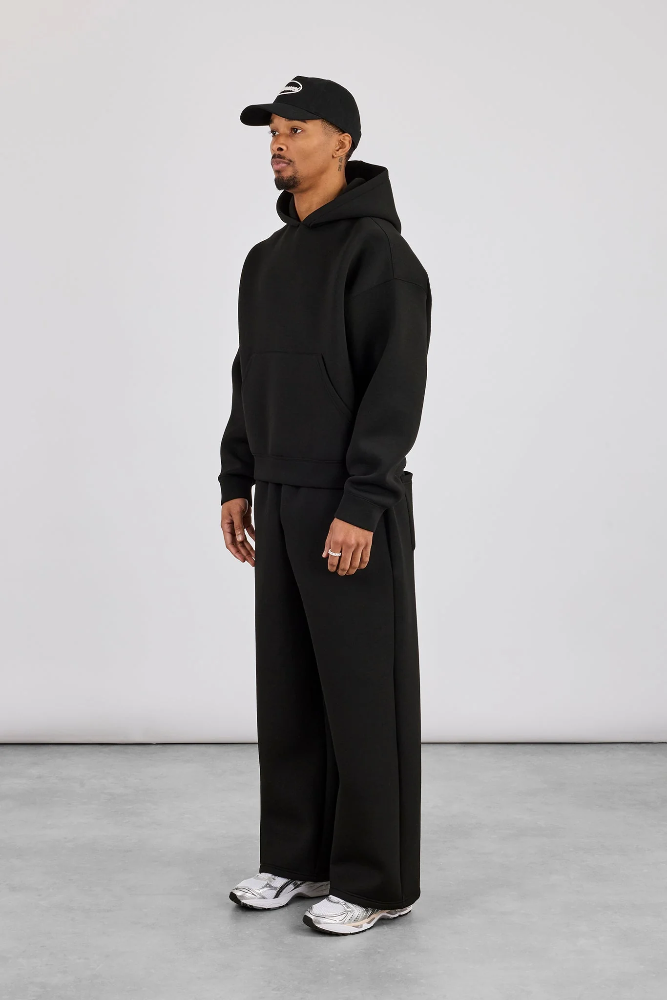 Scuba Boxy Hoodie & Baggy Fit Trouser - Black - Image 2