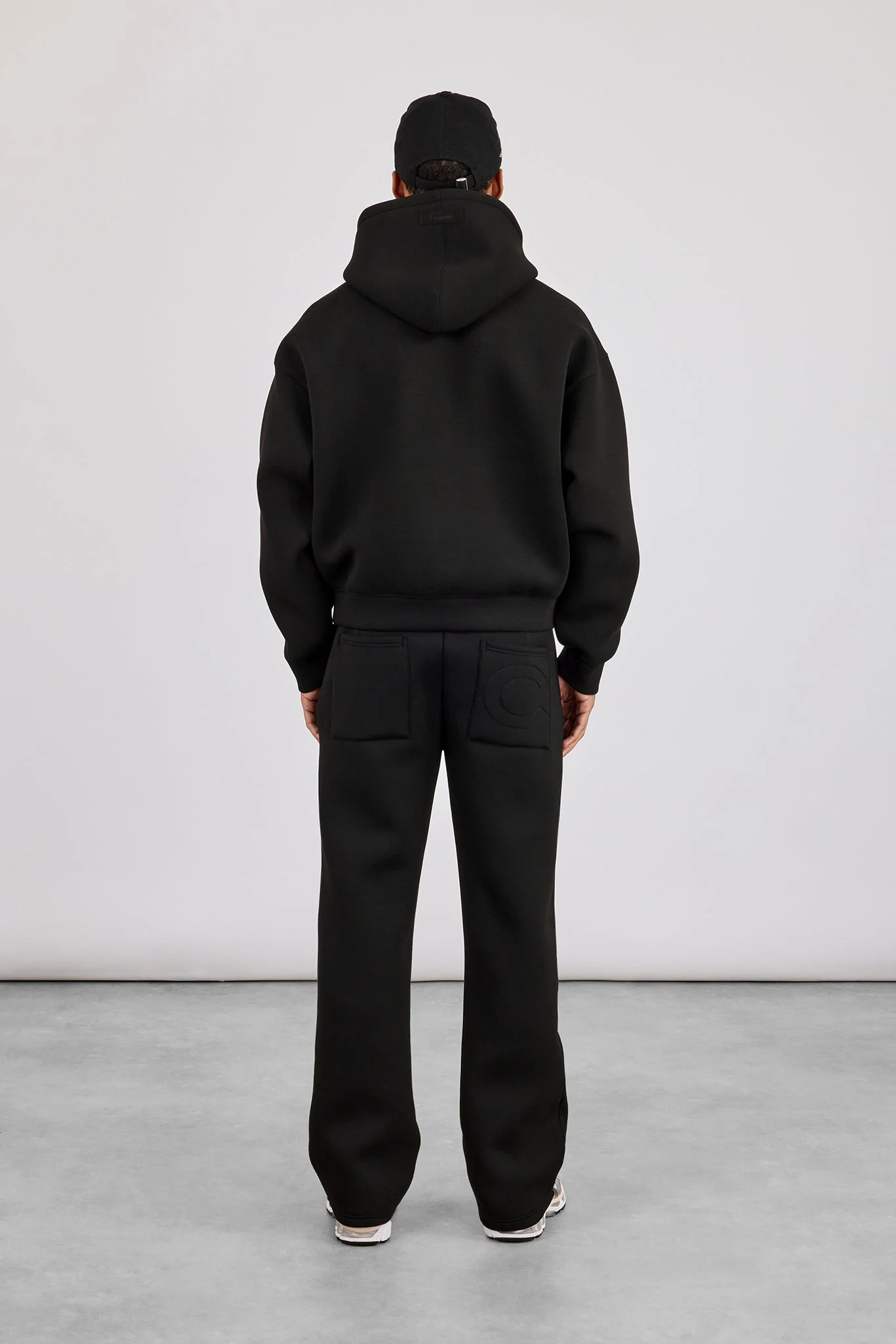 Scuba Boxy Hoodie & Relaxed Trouser - Black - Image 3