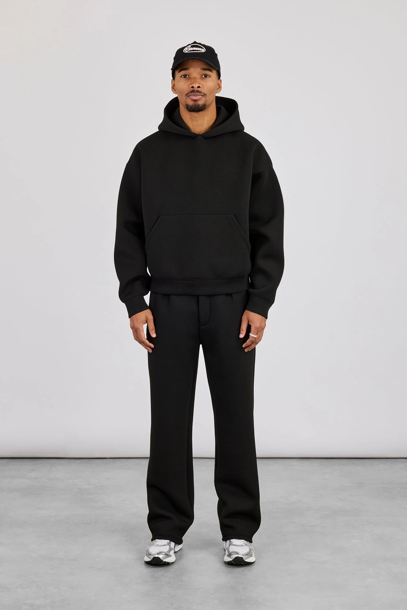 Scuba Boxy Hoodie & Relaxed Trouser - Black - Image 4