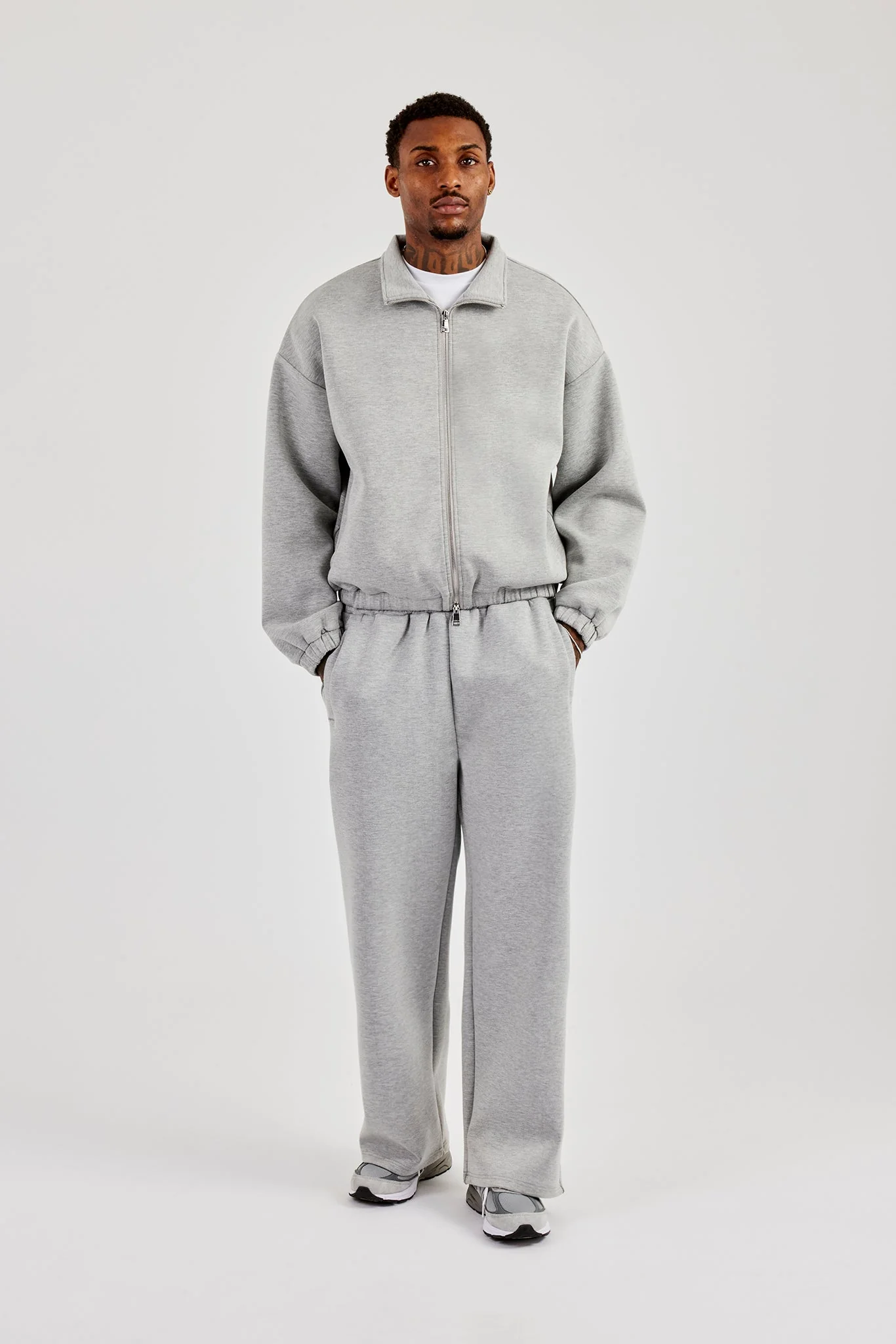 Scuba Funnel Neck Jacket - Grey - Image 2