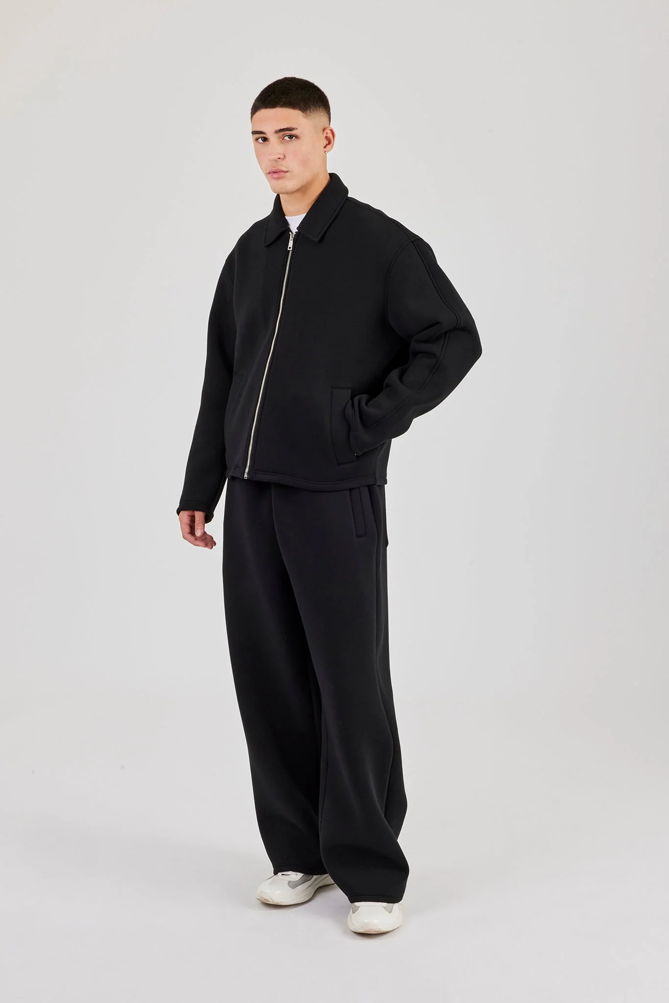 Scuba Harrington Jacket & Baggy Fit Trouser - Black - Image 3