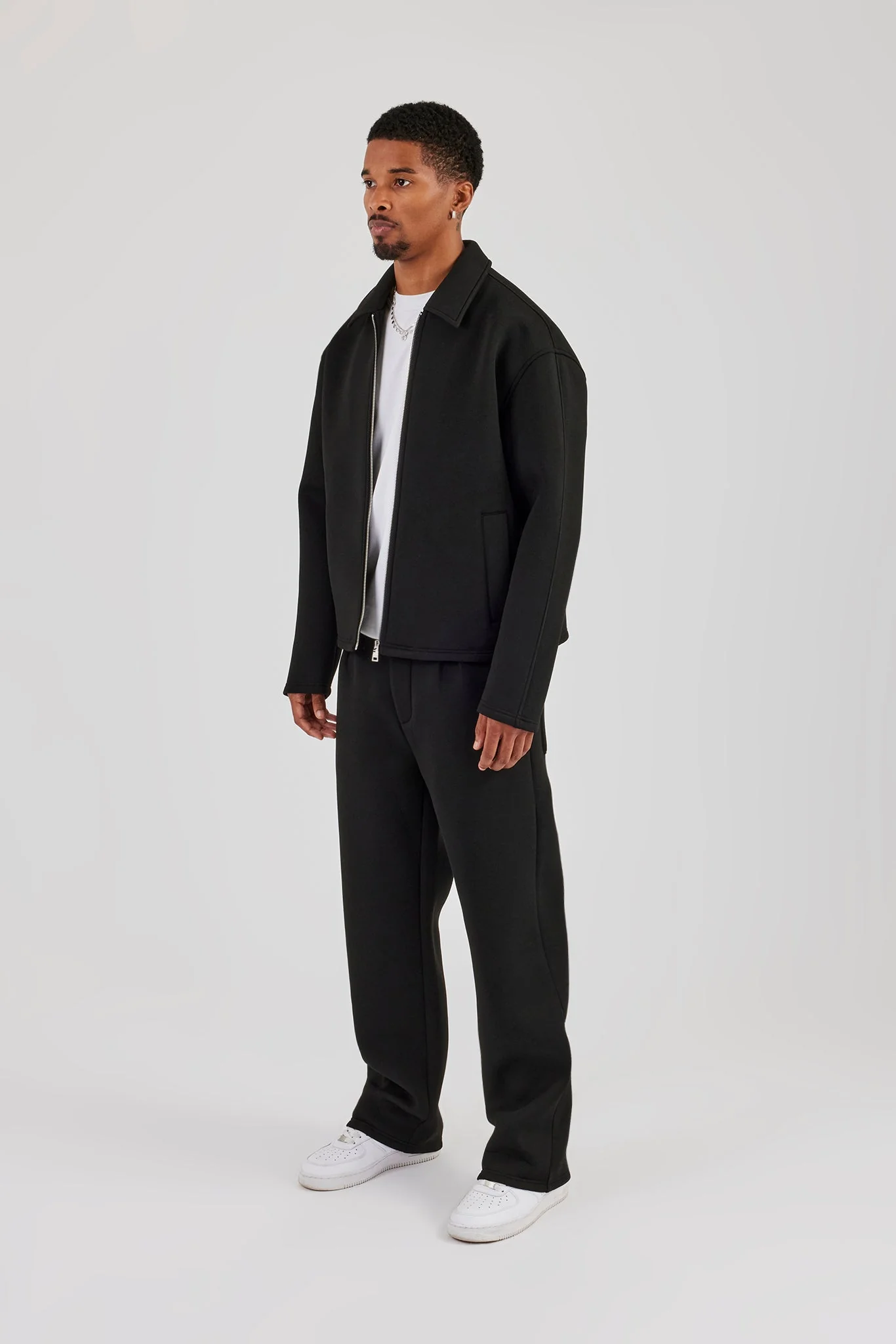 Scuba Harrington Jacket & Relaxed Trouser - Black - Image 3