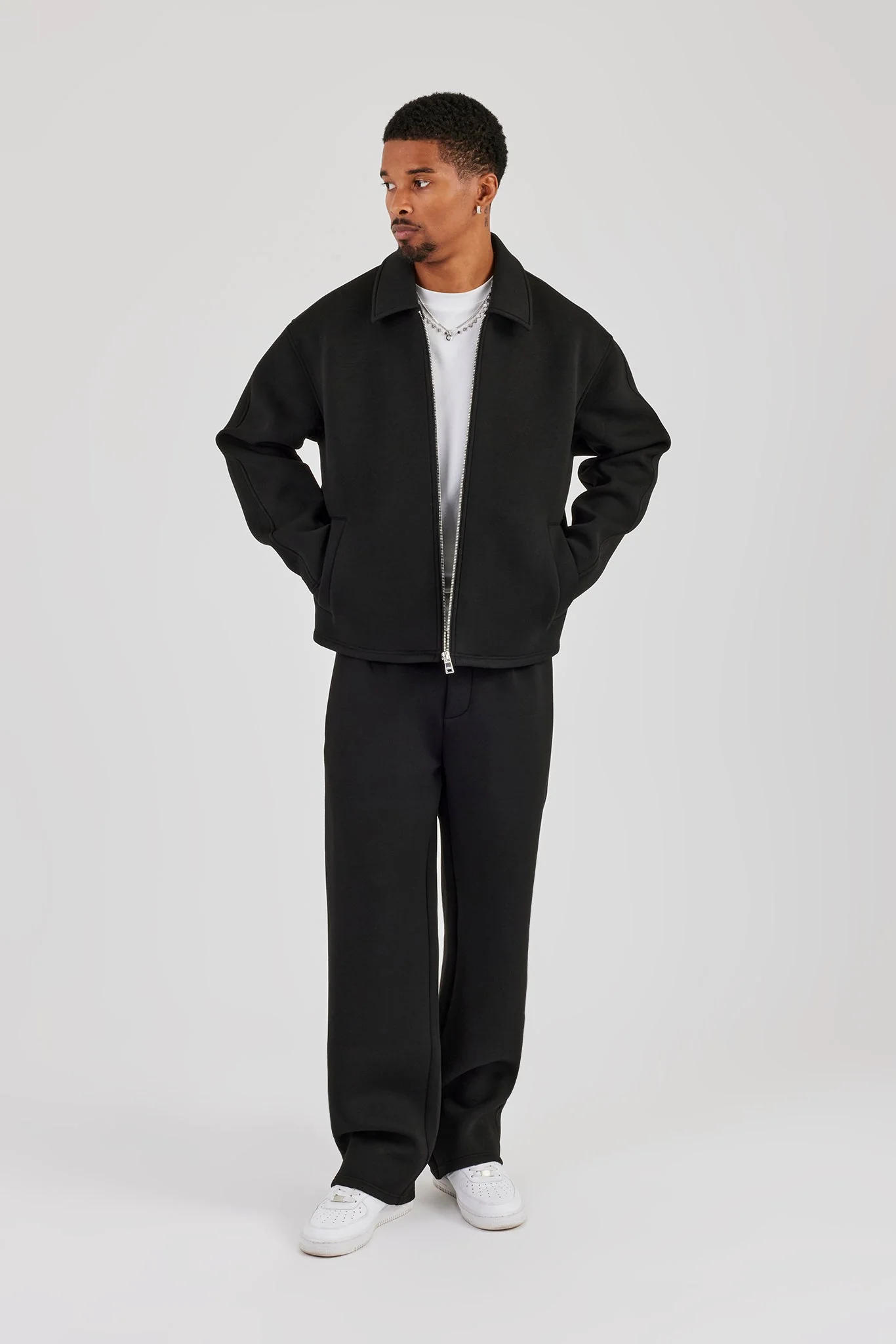 Scuba Harrington Jacket & Relaxed Trouser - Black - Image 5