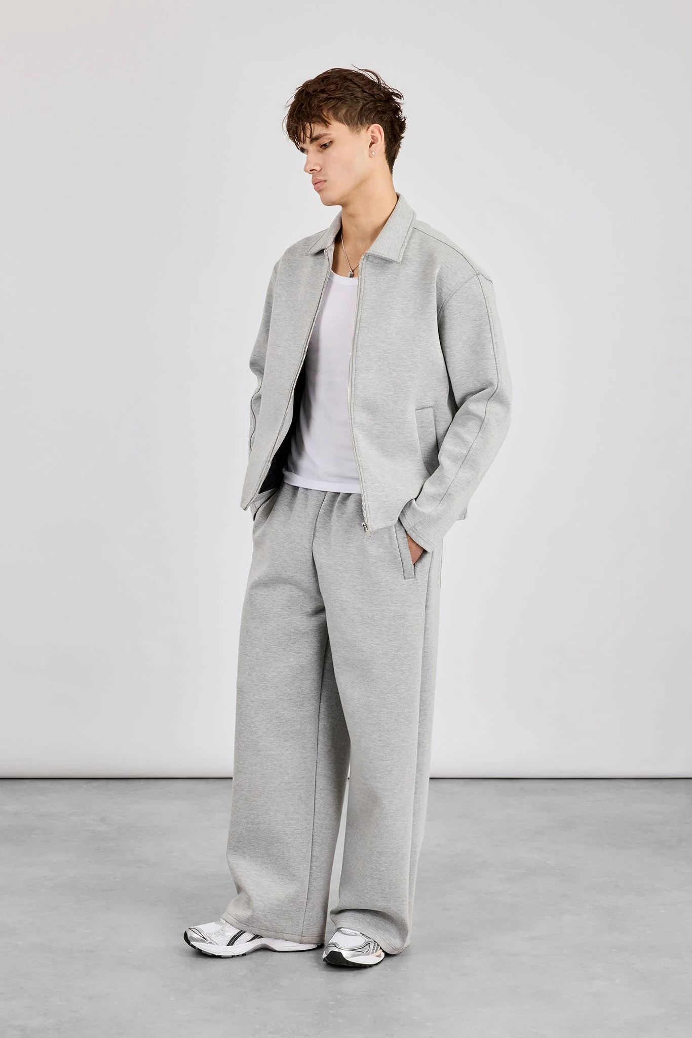 Scuba Harrington Jacket & Scuba Baggy Fit Trouser - Grey - Image 2
