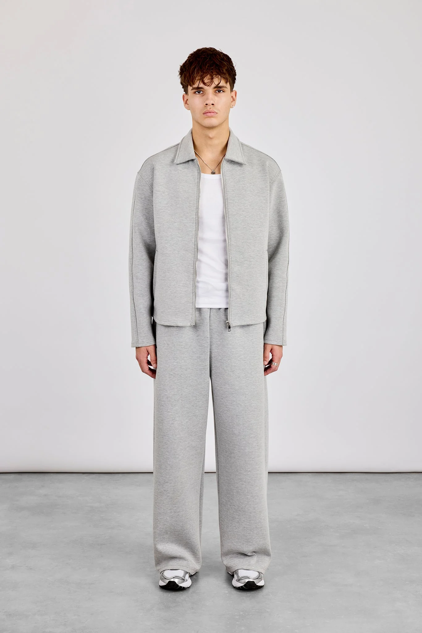 Scuba Harrington Jacket & Scuba Baggy Fit Trouser - Grey - Image 4