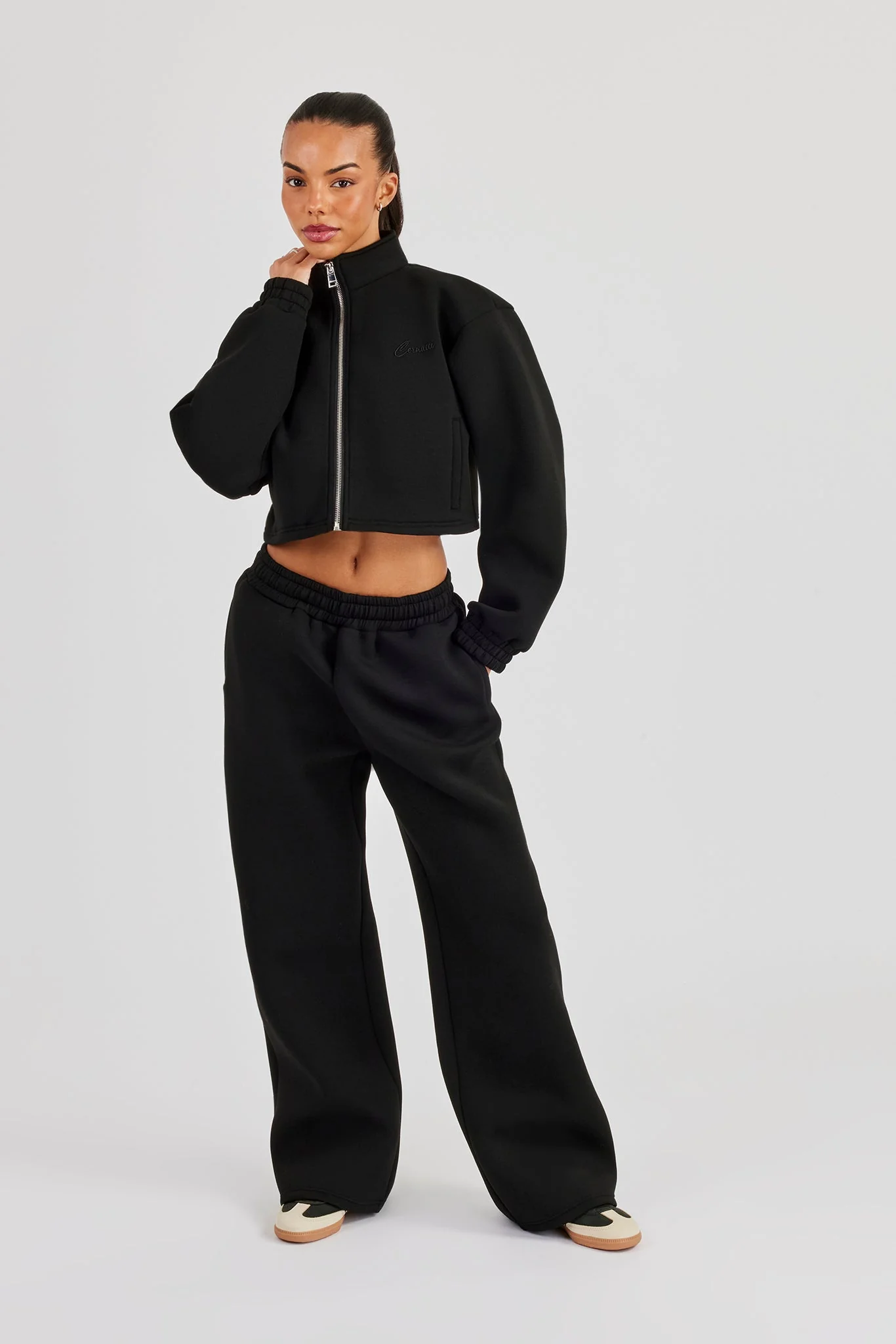 Scuba Wide Leg Jogger - Black - Image 3