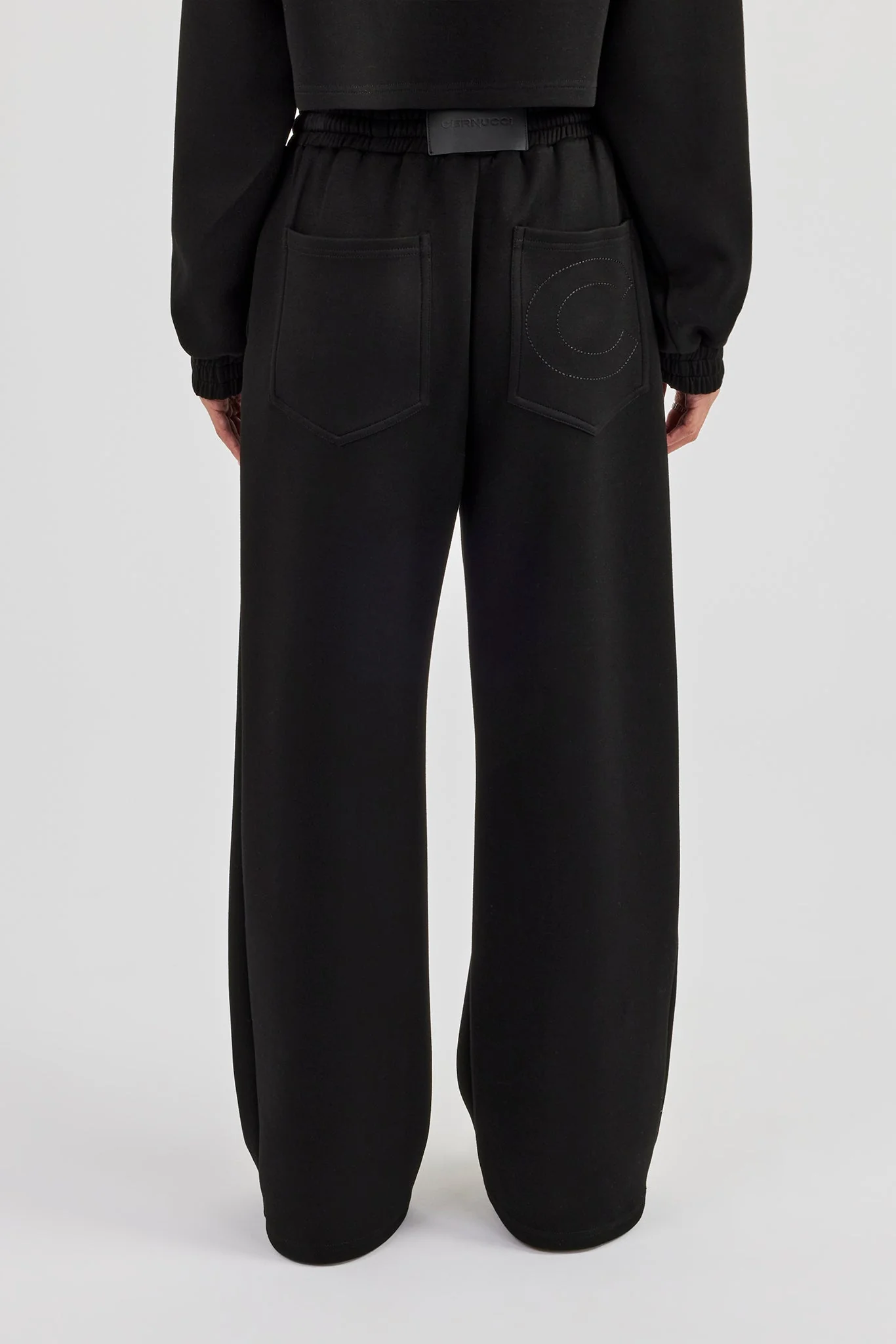 Scuba Wide Leg Jogger - Black - Image 4
