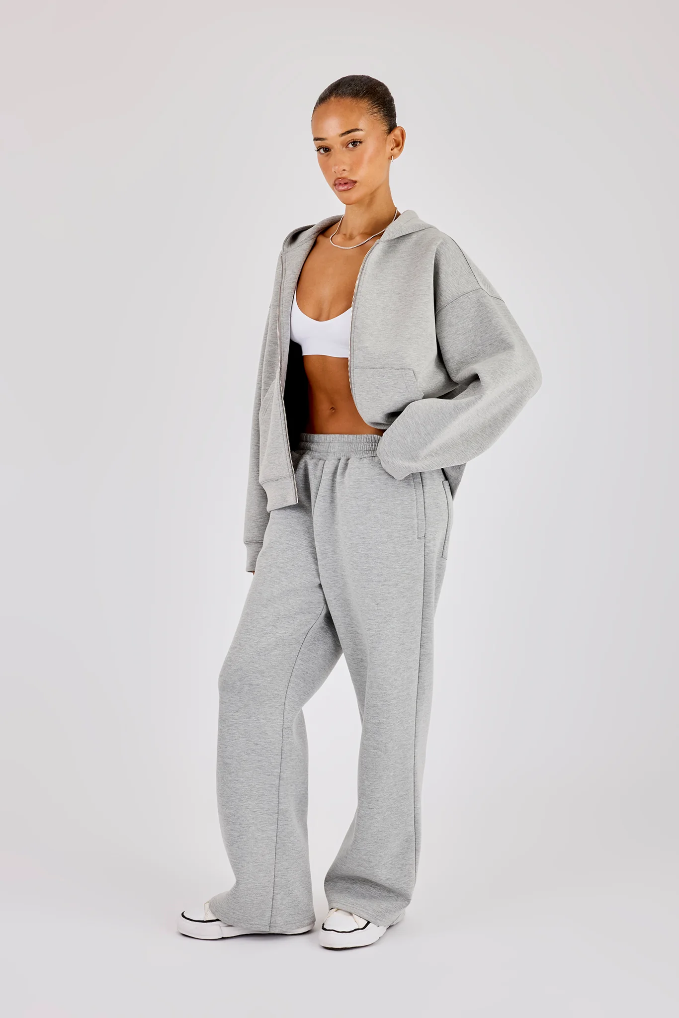 Scuba Zip Hoodie- Grey - Image 2