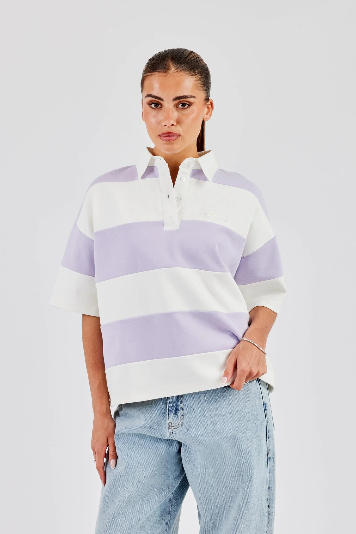 Short Sleeve Rugby Polo - Purple