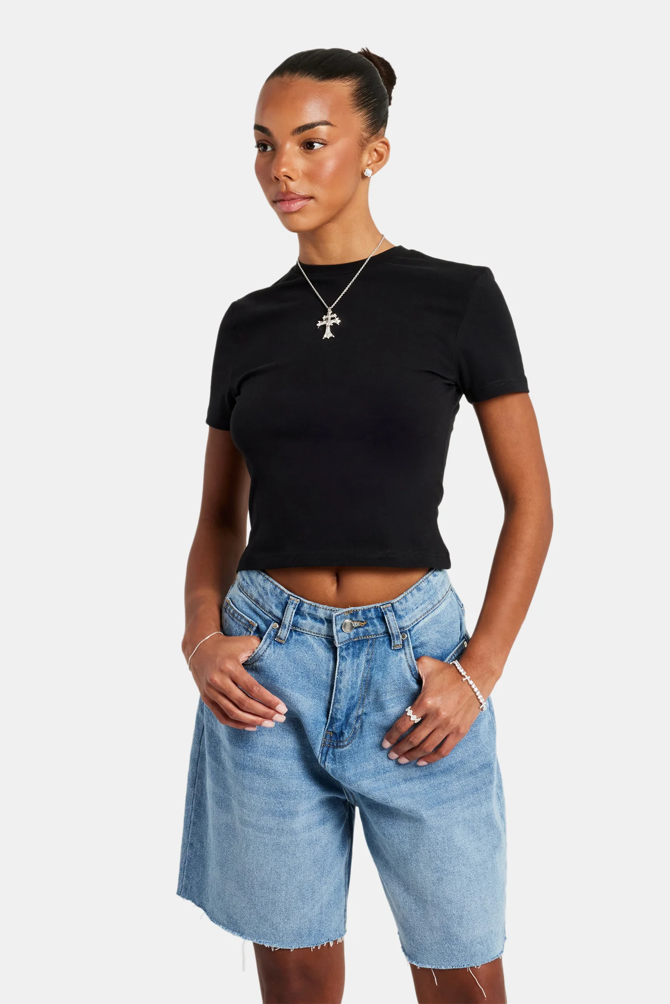 Short Sleeve Top - Black - Image 5