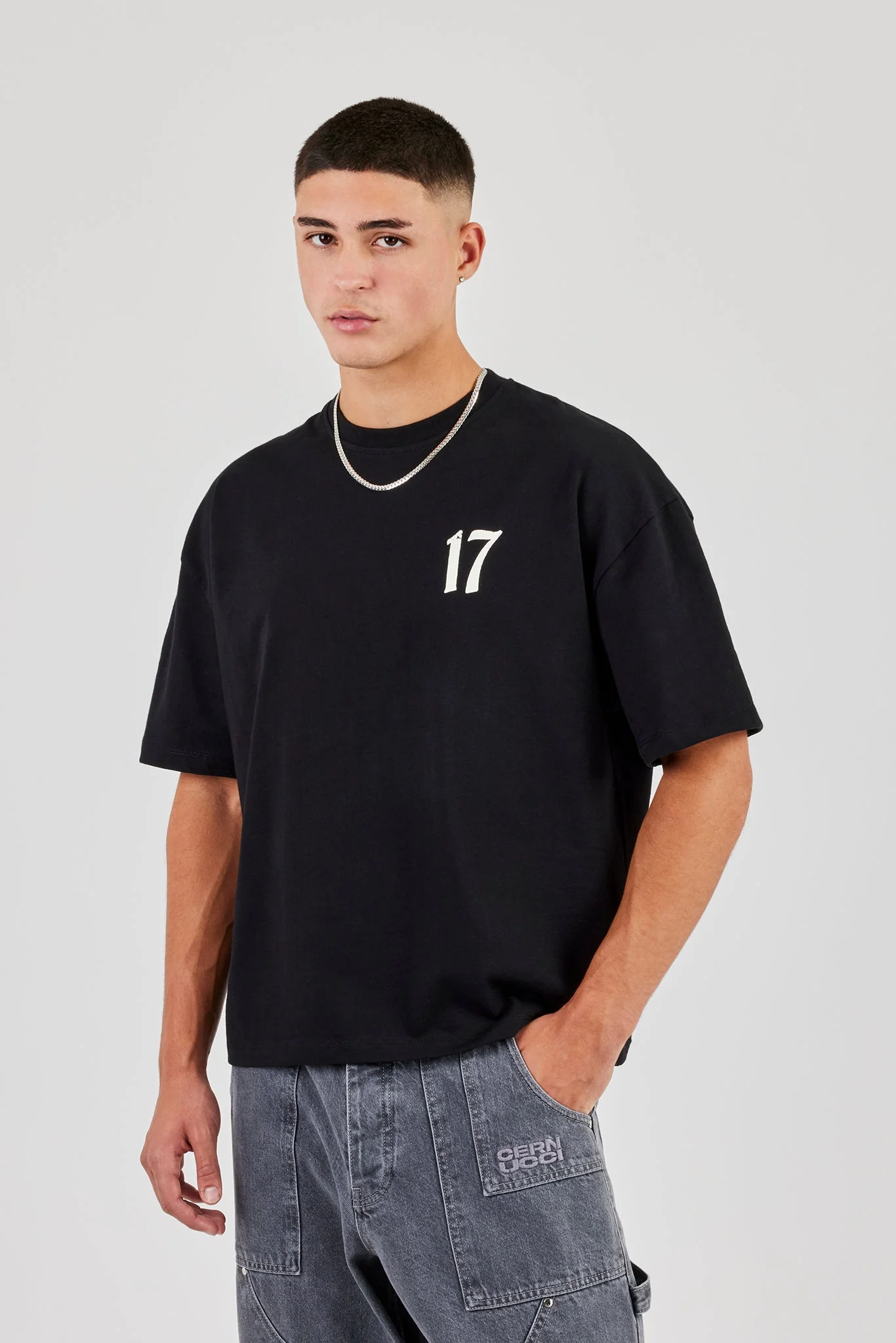 Since 2017 Back Print Boxy T-Shirt - Black - Image 2