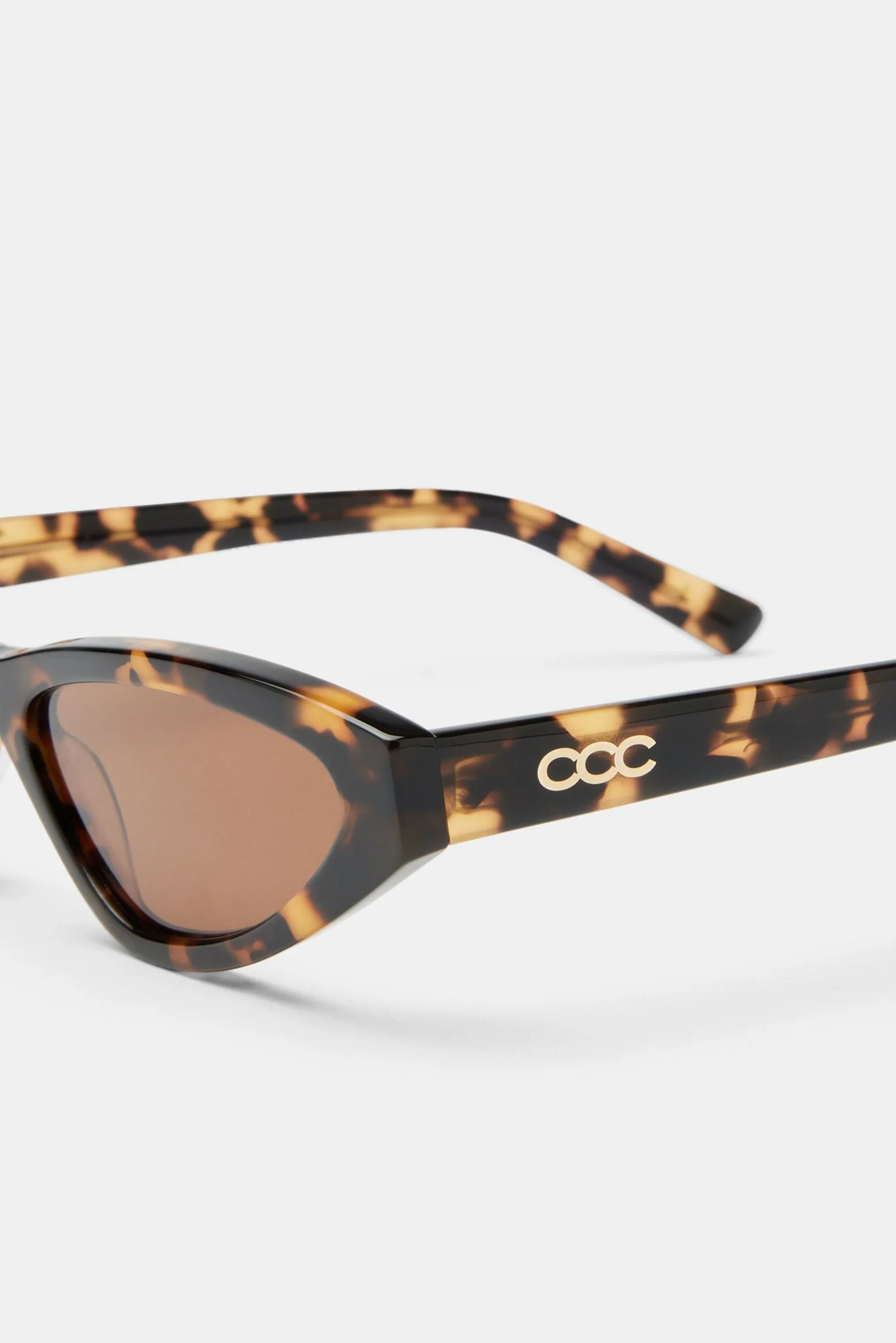 Skinny Tortoiseshell Sunglasses - Mocha - Image 3
