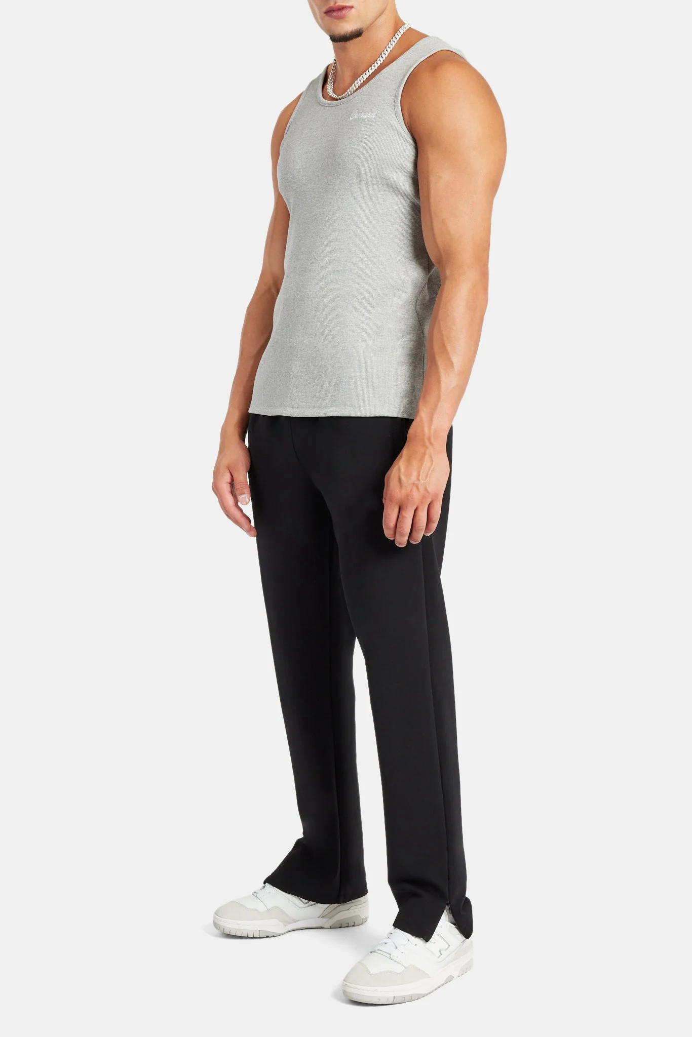 Slim Fit Embroidered Vest - Grey - Image 2