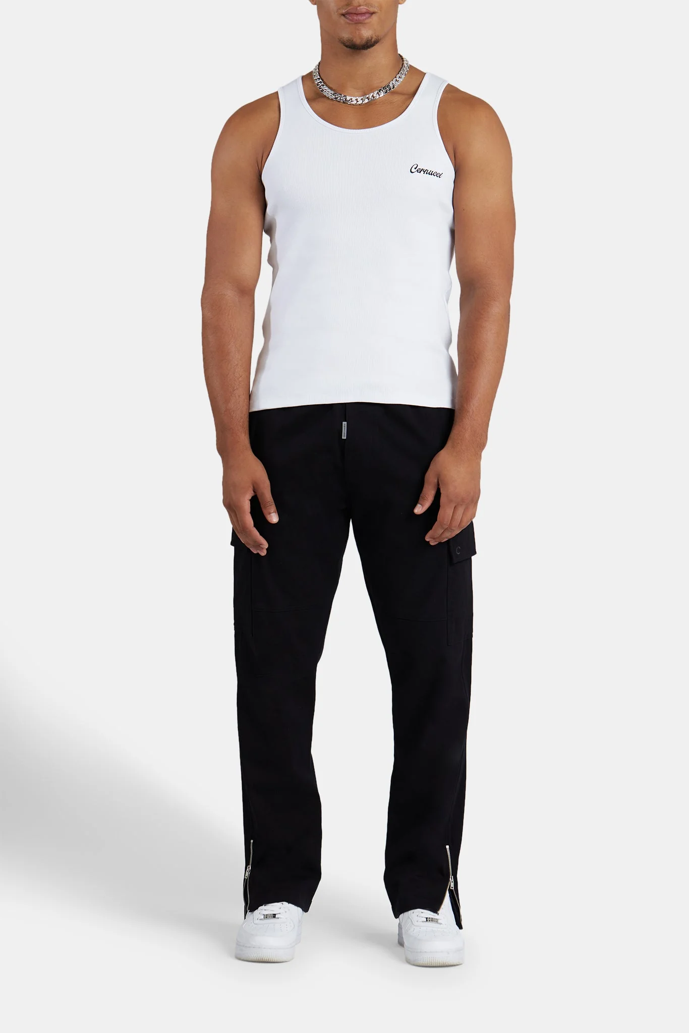 Slim Fit Embroidered Vest - White - Image 3