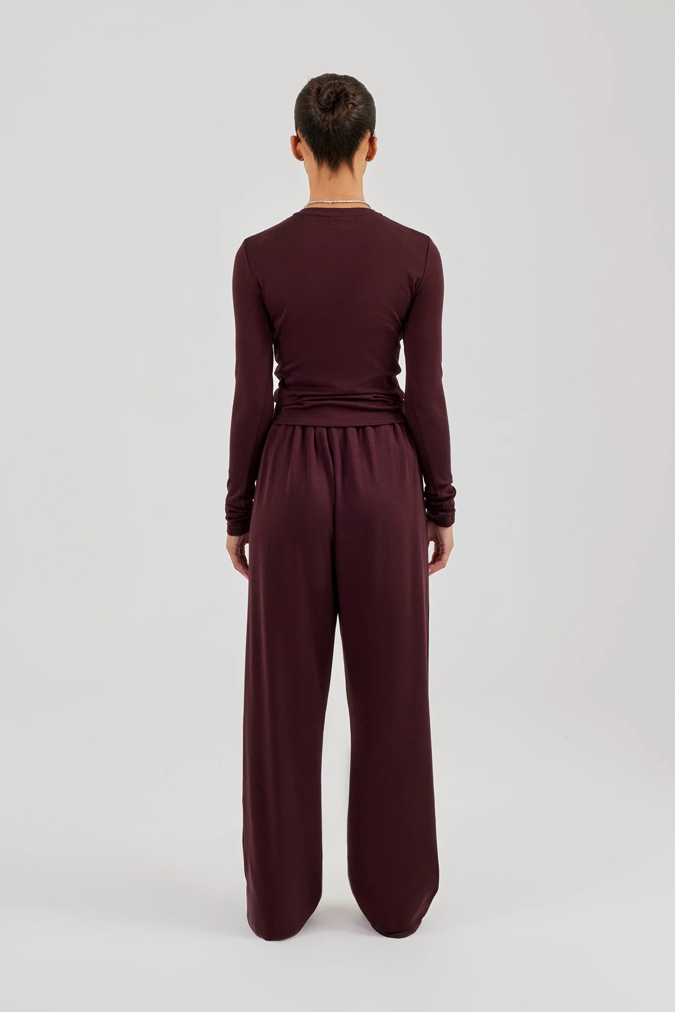 Soft Touch Long Sleeve Top & Trouser - Burgundy - Image 2