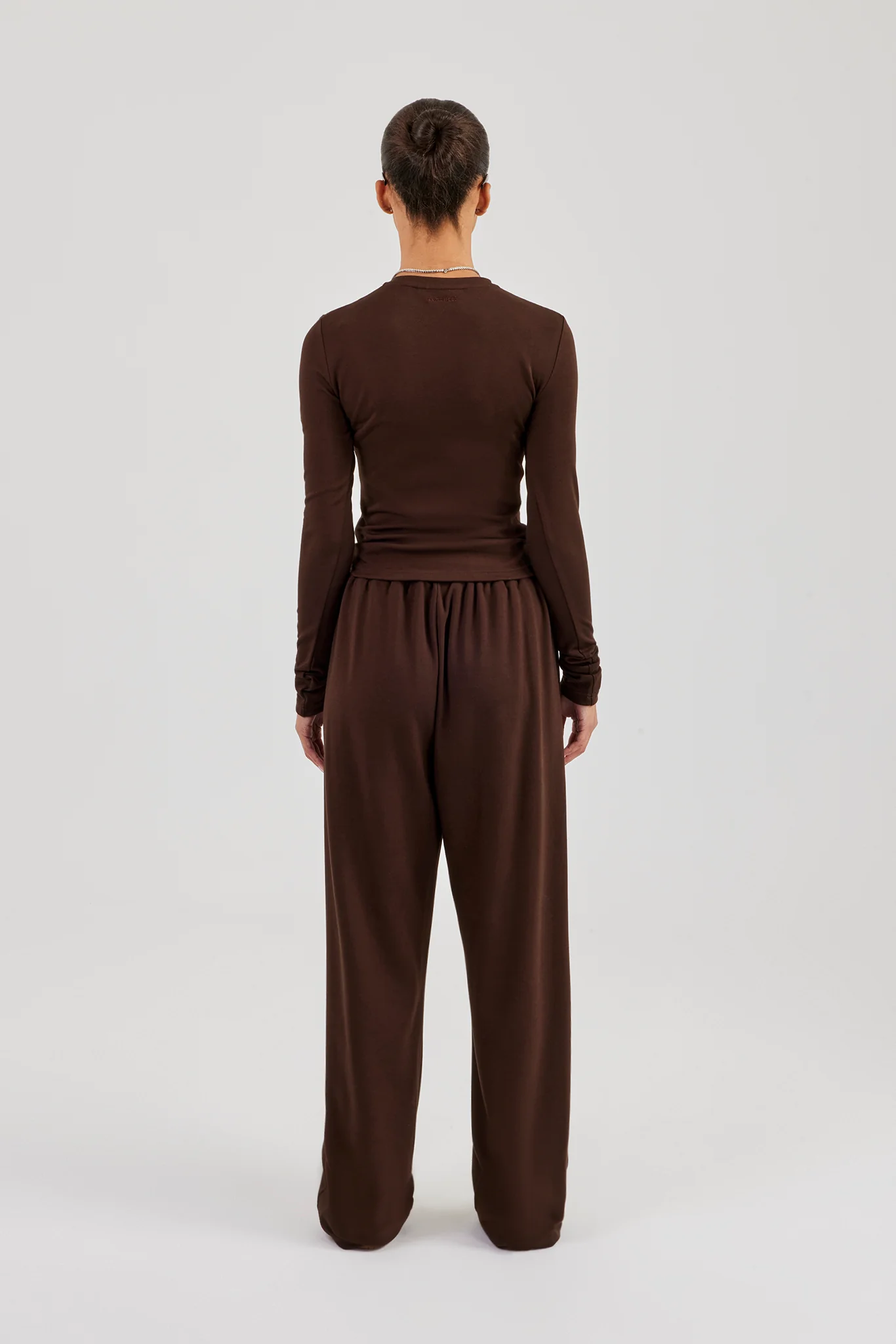 Soft Touch Long Sleeve Top & Trouser - Chocolate - Image 6