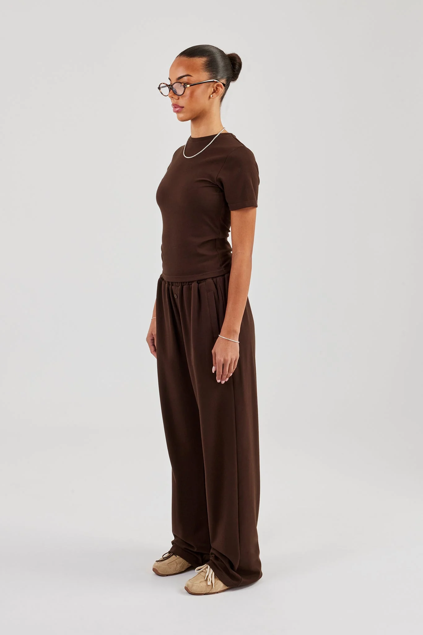 Soft Touch Short Sleeve Top & Trouser - Chocolate - Image 2