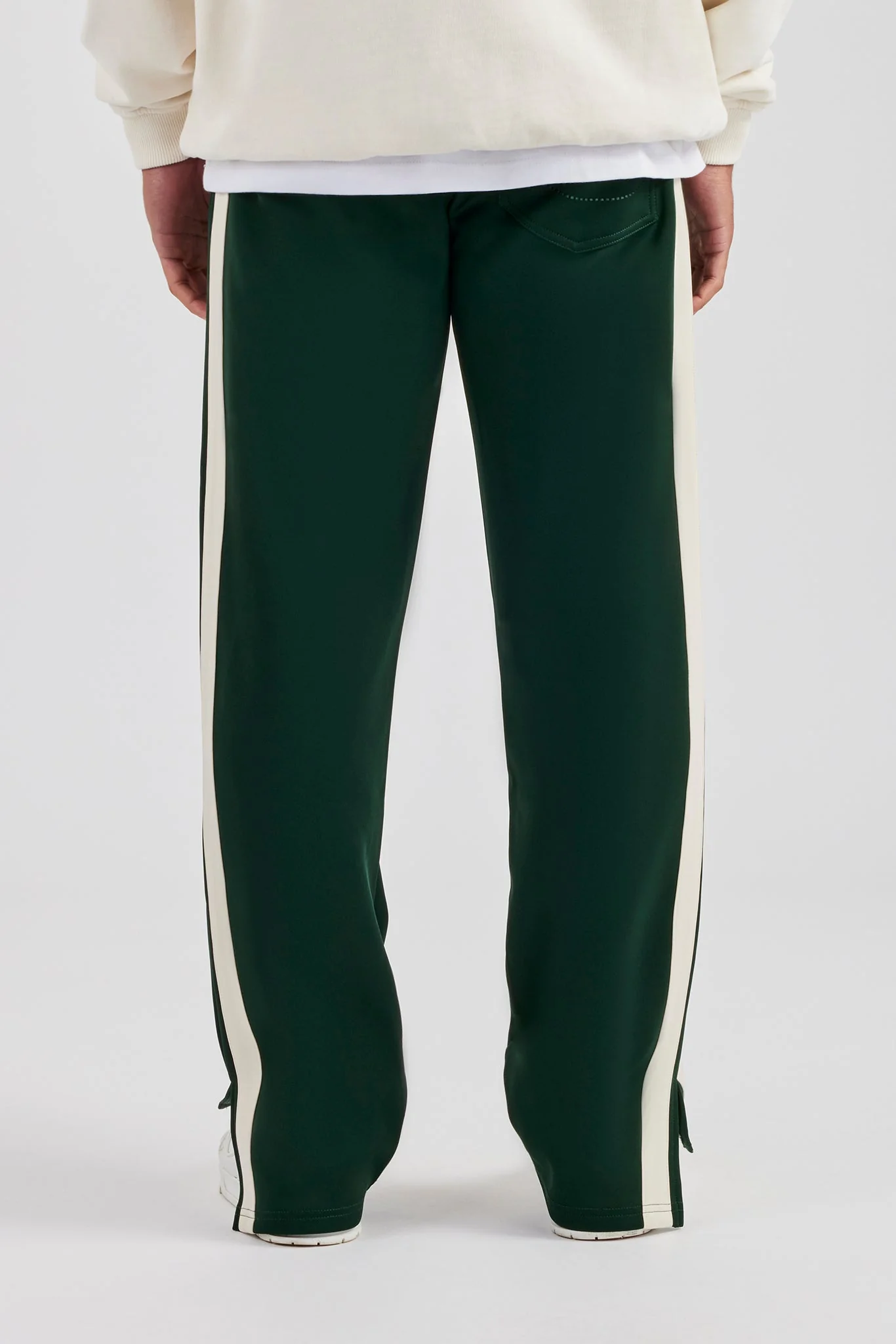 Split Hem Double Panel C Track Pant - Forest Green - Image 4