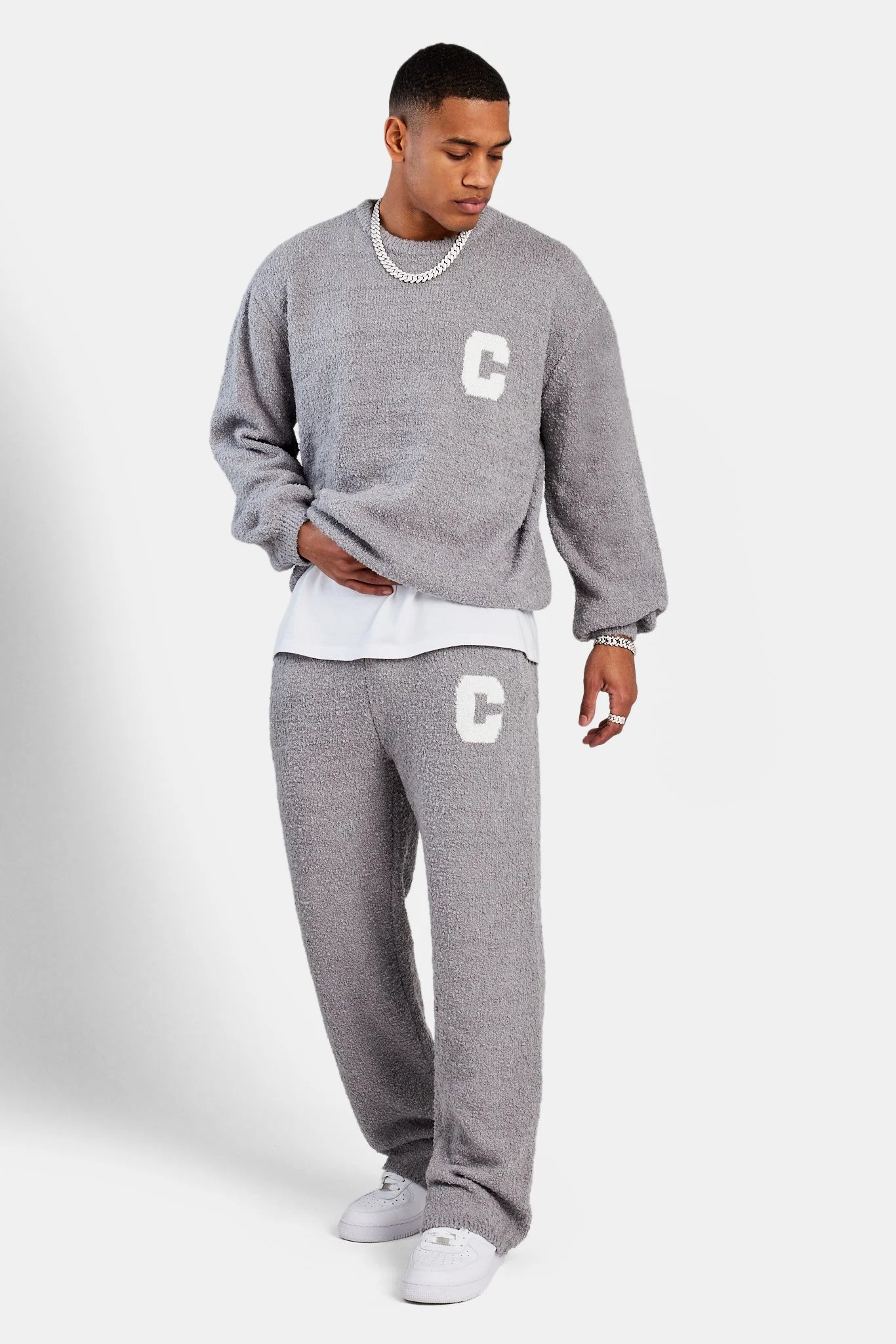 Textured Knitted Split Hem Jogger - Image 2