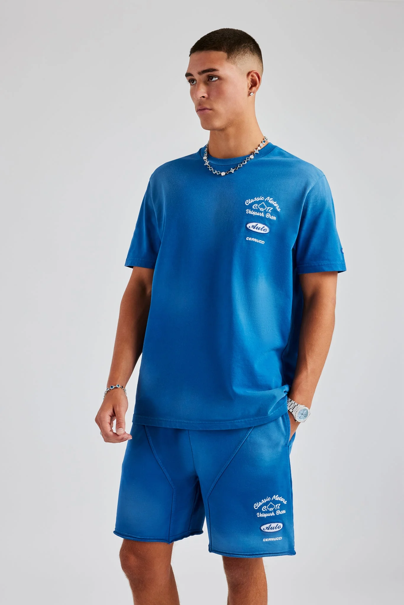 Spray Washed T-Shirt - Blue - Image 3