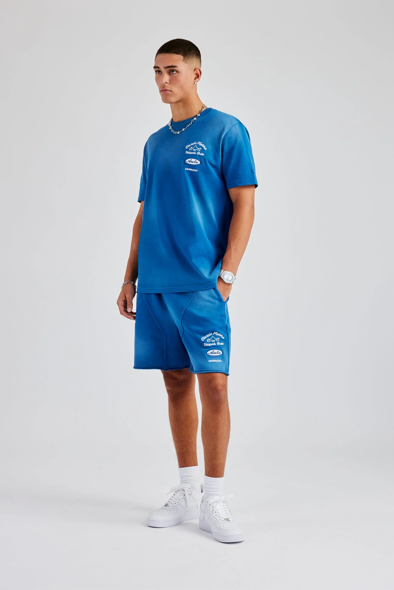 Spray Washed T-Shirt - Blue - Image 4