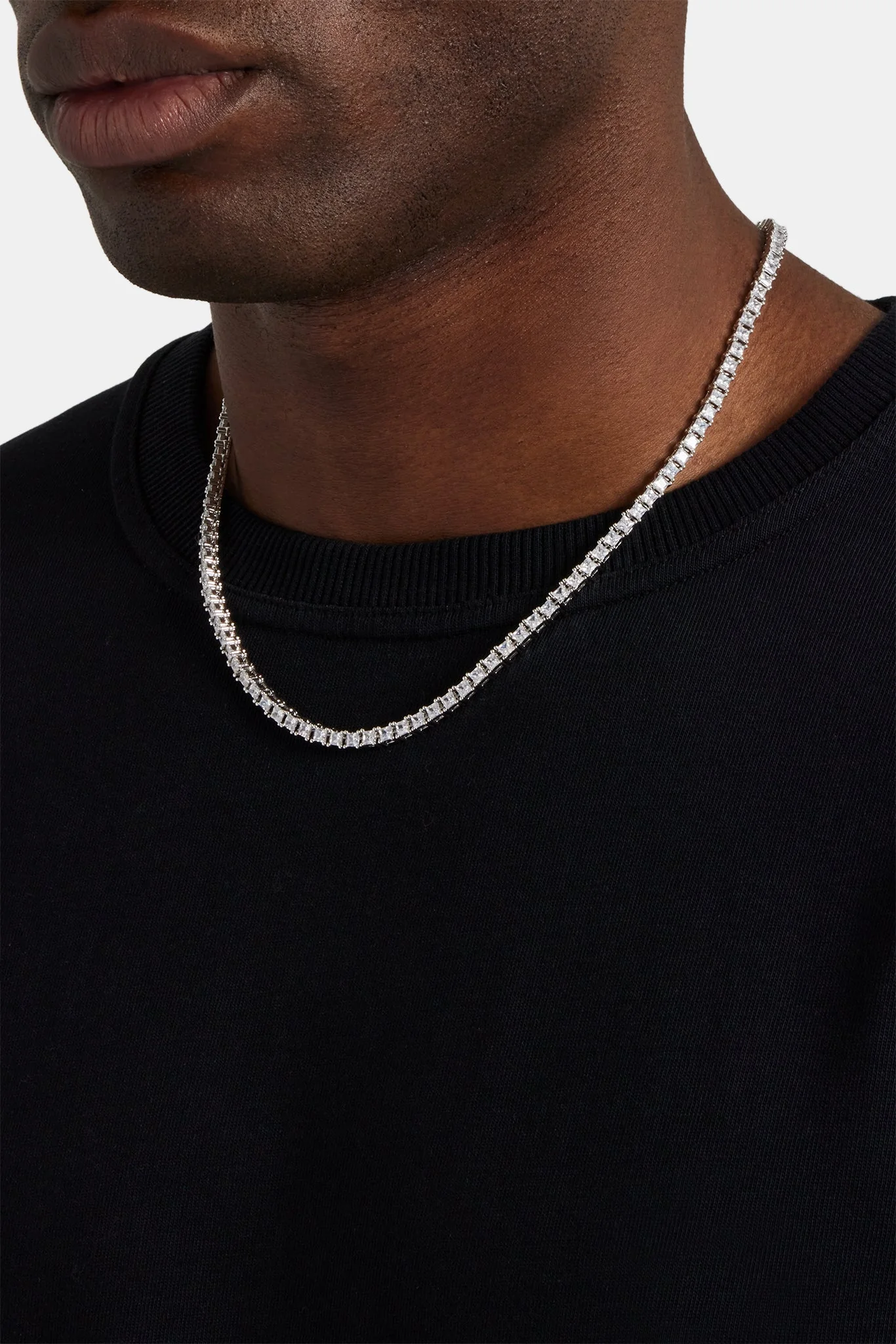 Square Stone Tennis Chain - 3mm - Image 2