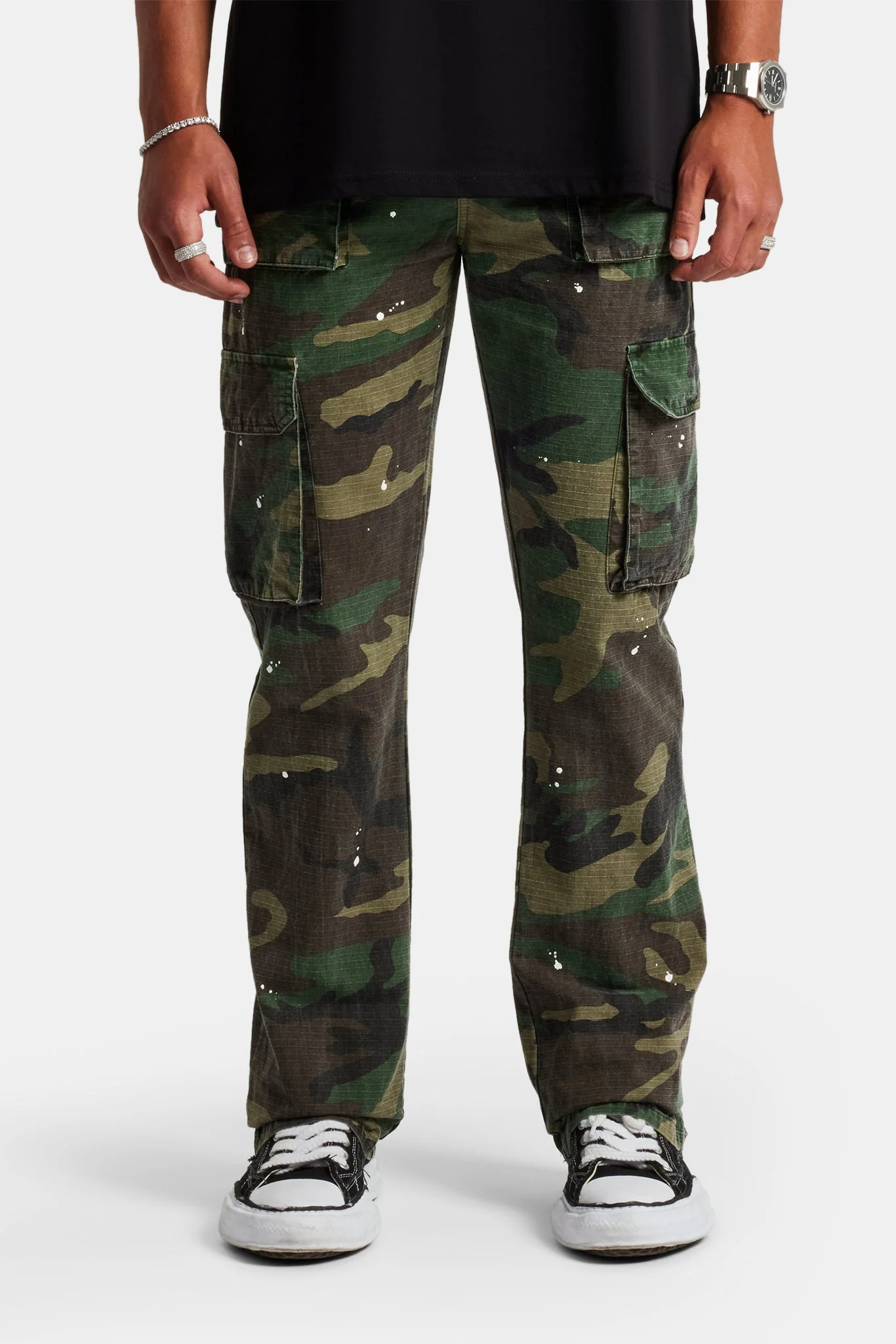 Stacked Leg Camo Cargo Trouser - Camo