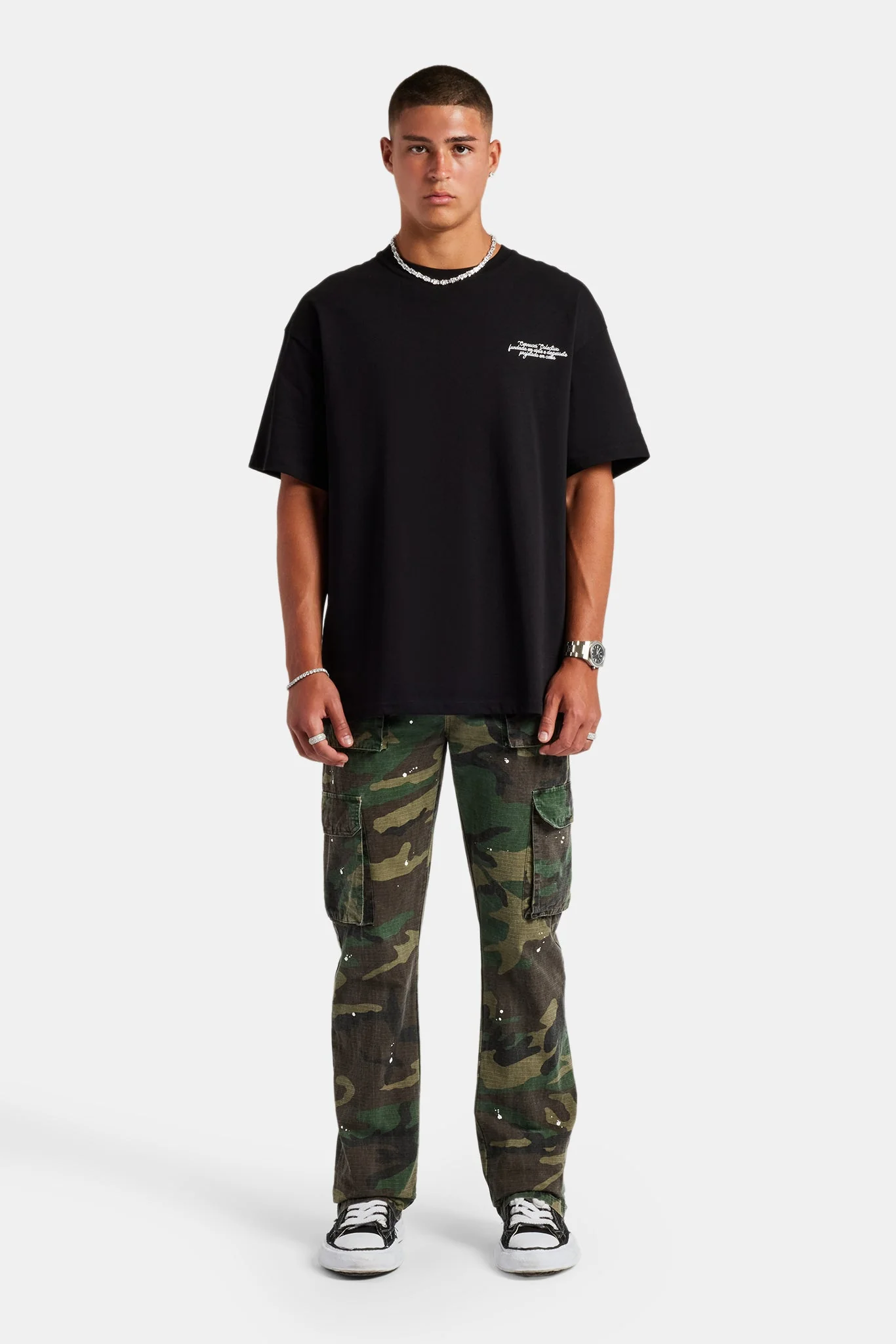 Stacked Leg Camo Cargo Trouser - Camo - Image 3