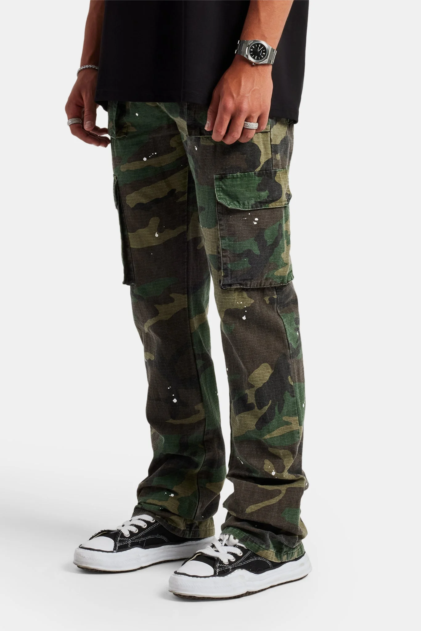 Stacked Leg Camo Cargo Trouser - Camo - Image 4