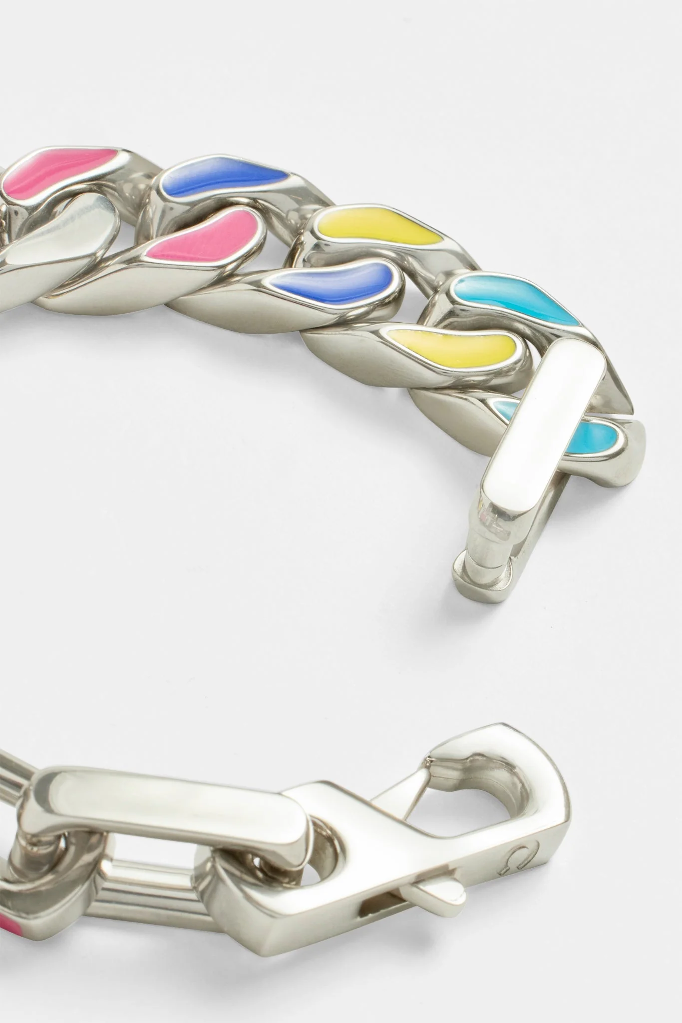 Colour Enamel Cuban and Link Mix Bracelet - Image 3