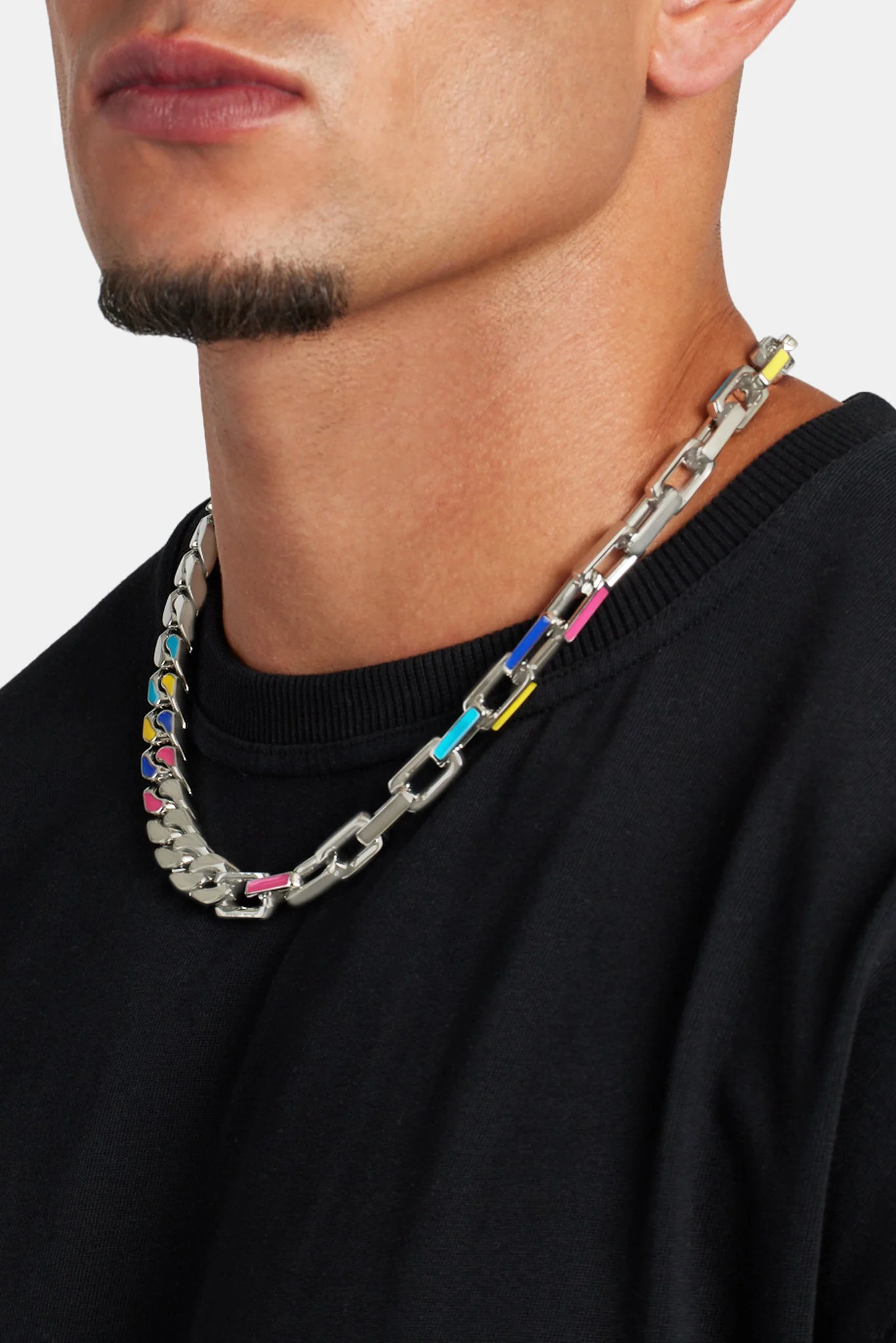 Colour Enamel Cuban and Link Mix Chain - Image 5