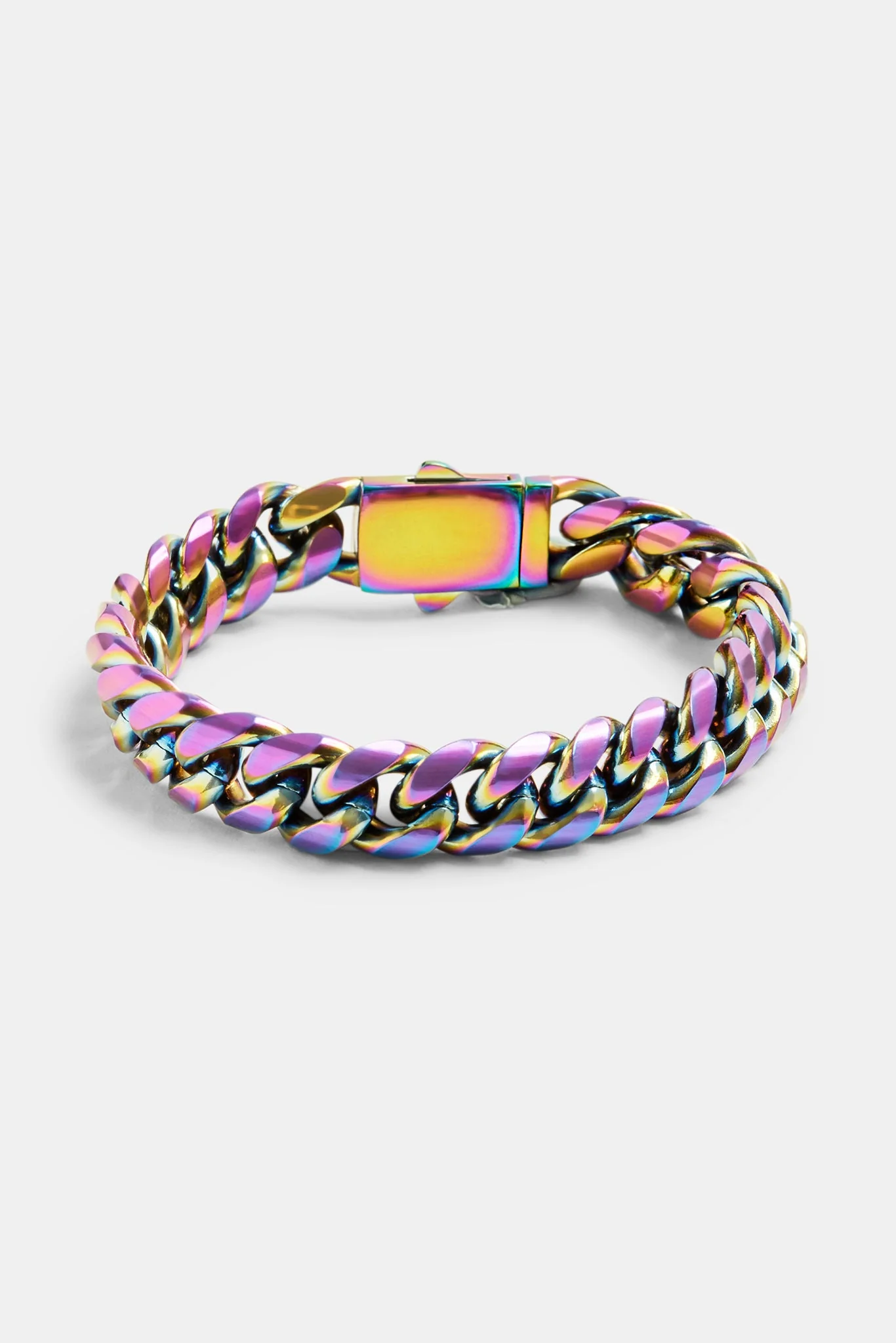 Stainless Steel Oil Slick Cuban Bracelet - Image 2