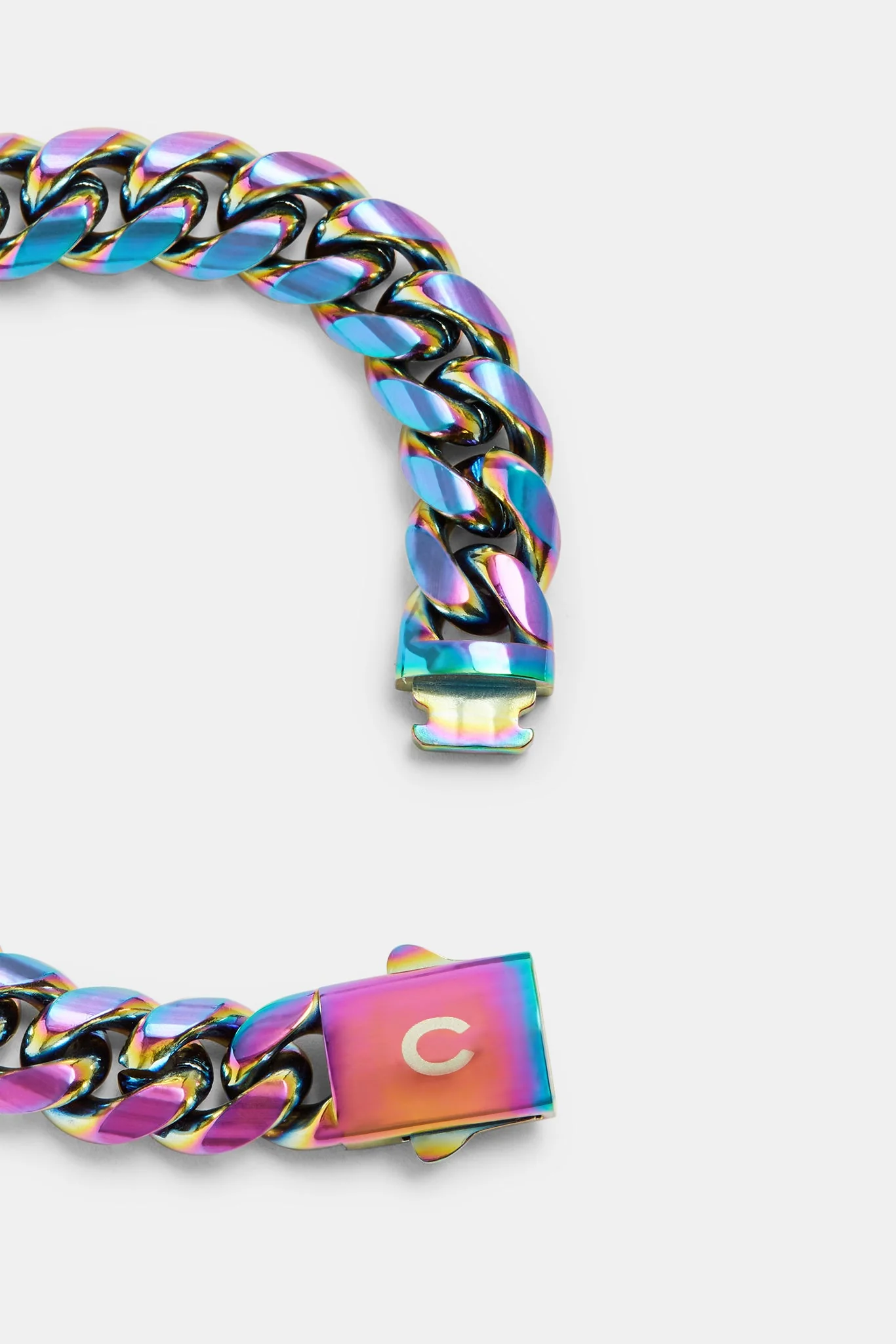 Stainless Steel Oil Slick Cuban Bracelet - Image 3