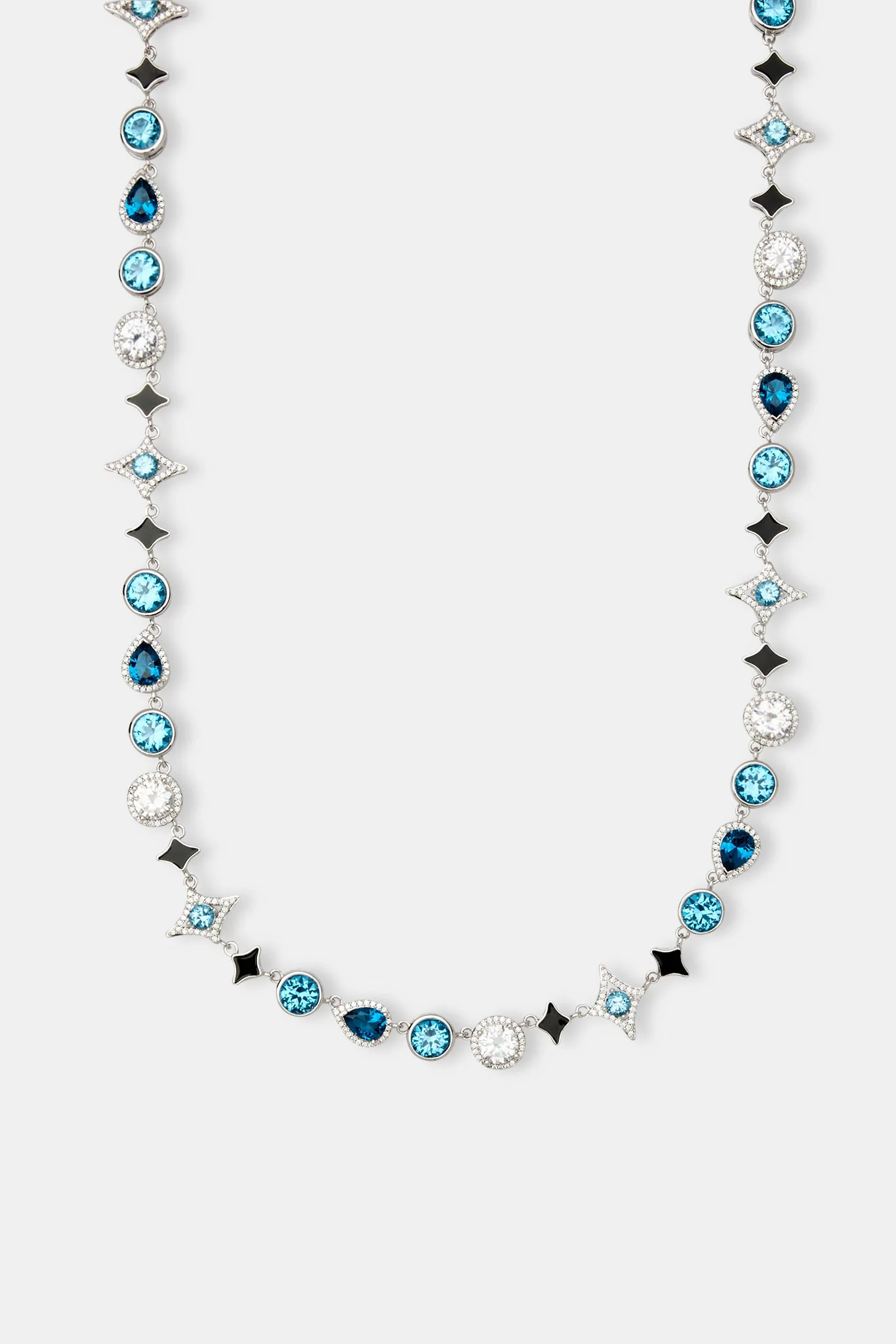 Star Motif Blue Multi Gemstone Chain - 10mm - Image 2