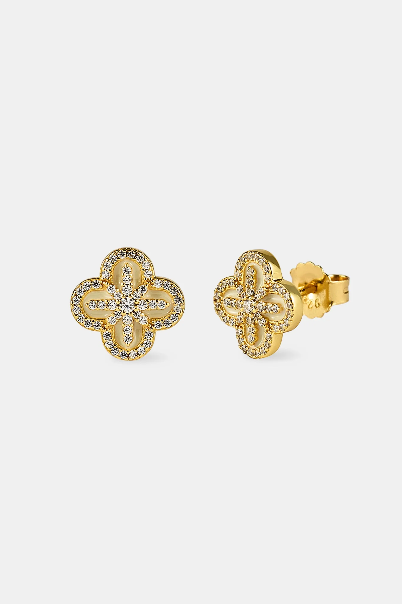 Star Motif Stud Earrings - 8mm - Gold - Image 2
