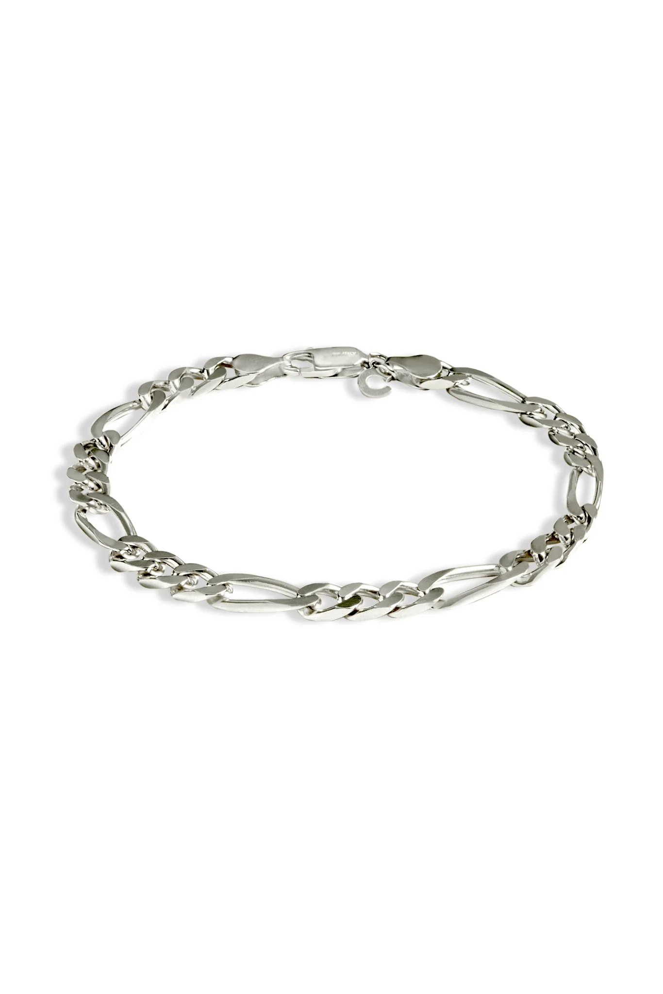 925 Sterling Silver Figaro Bracelet - 5mm - Image 2