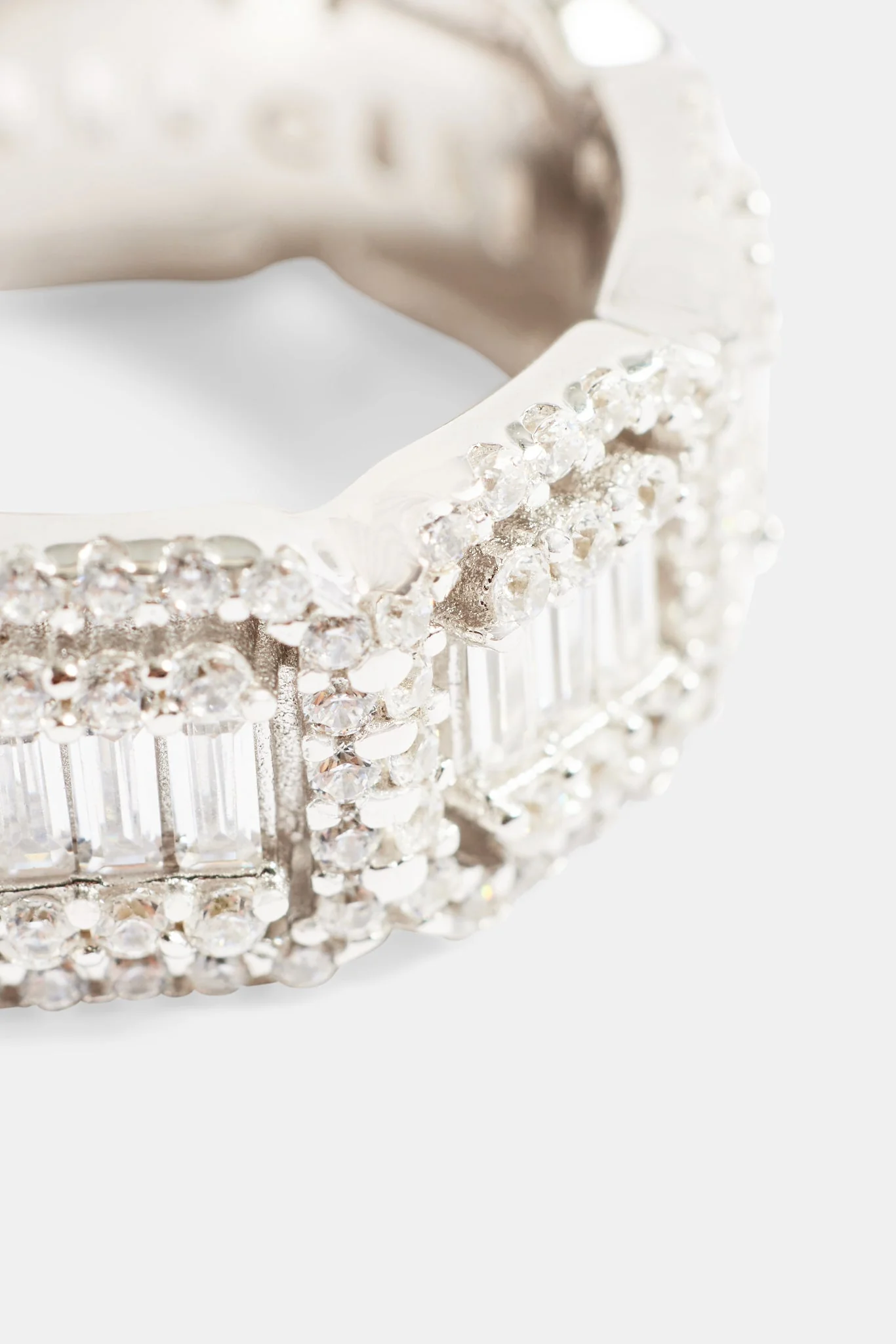 Sterling Silver Iced CZ Baguette Cluster Ring - Image 3