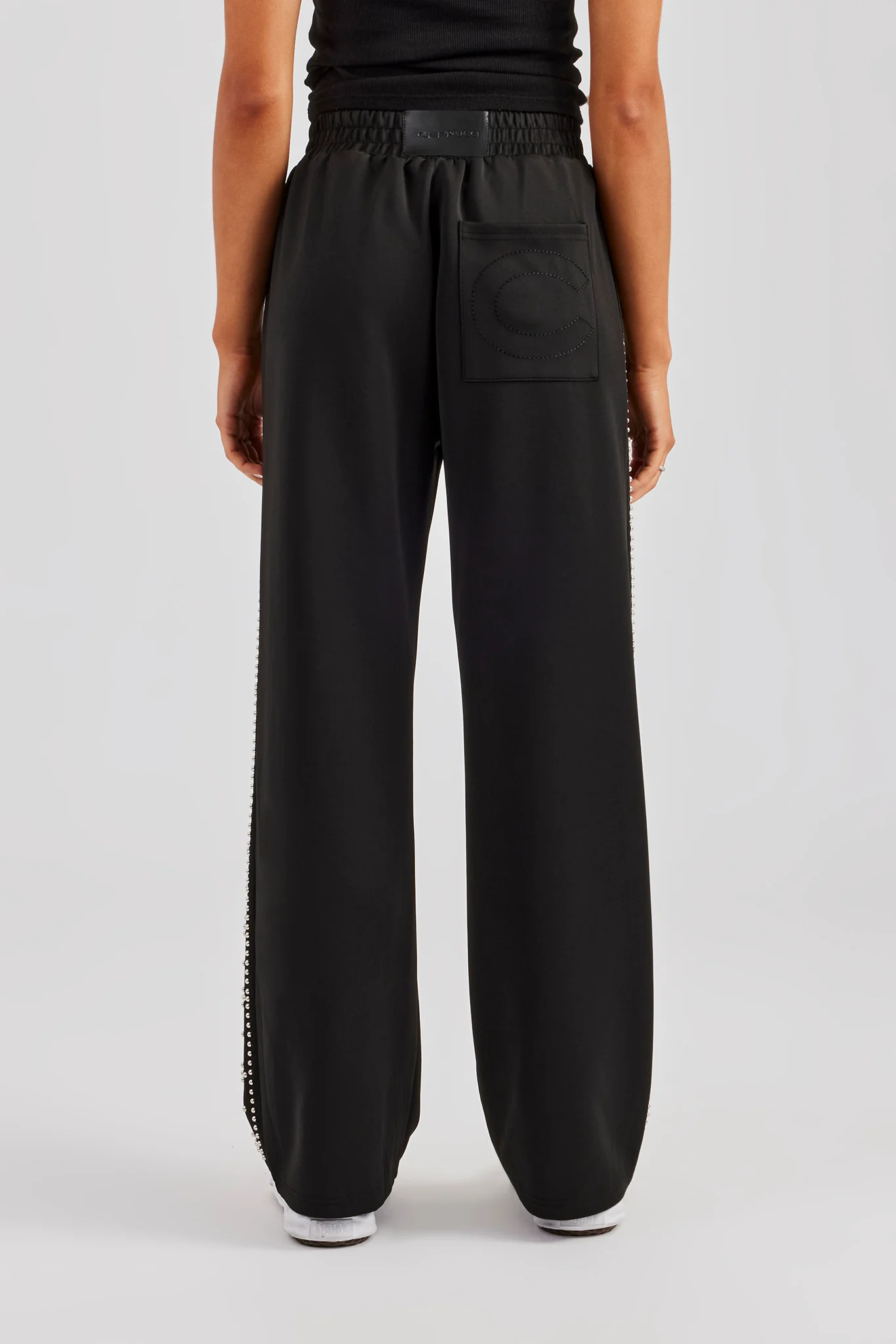 Stud Wide Leg Jogger - Black - Image 5